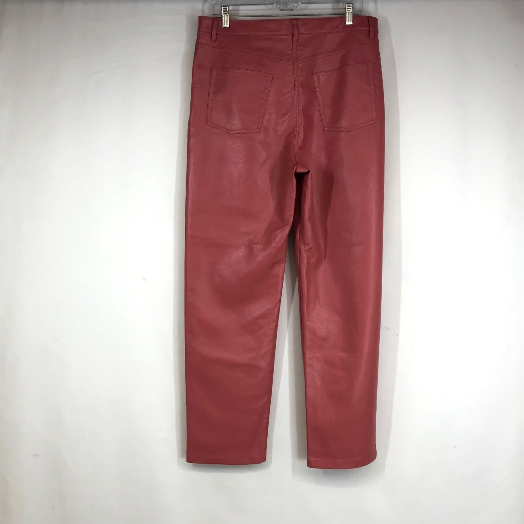 Vintage Wilfred Free Melina Pants Pink Vegan Leather High Waist Straight Leg Size 14 Size 36" / US 14 / IT 50 - 4 Thumbnail