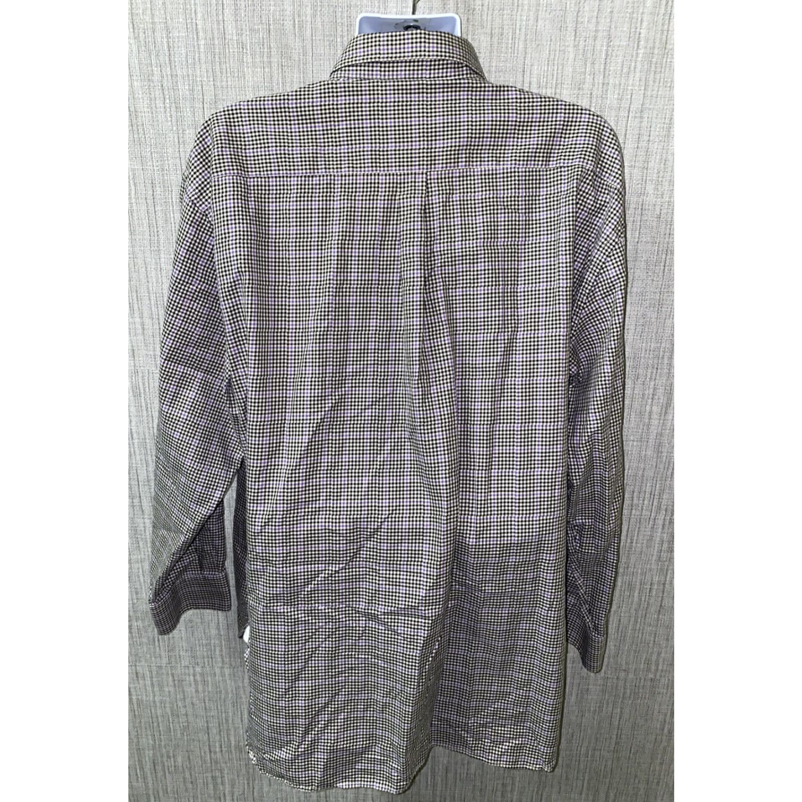 Peter Millar Peter Millar Mens Black/Purple Checkered Long Sleeve Button Front Shirt 2XL Size US XXL / EU 58 / 5 - 5 Thumbnail