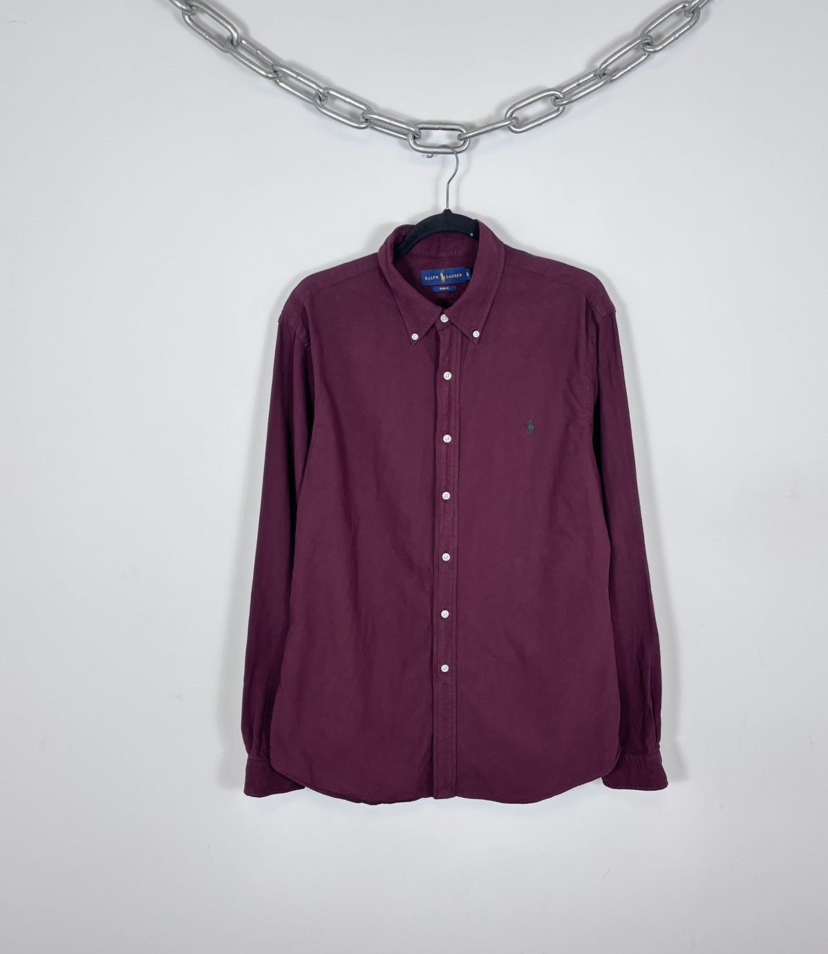 Ralph Lauren Ralph Lauren Men’s Slim Fit Burgundy Long Sleeve Shirt Size US XL / EU 56 / 4 - 1 Thumbnail