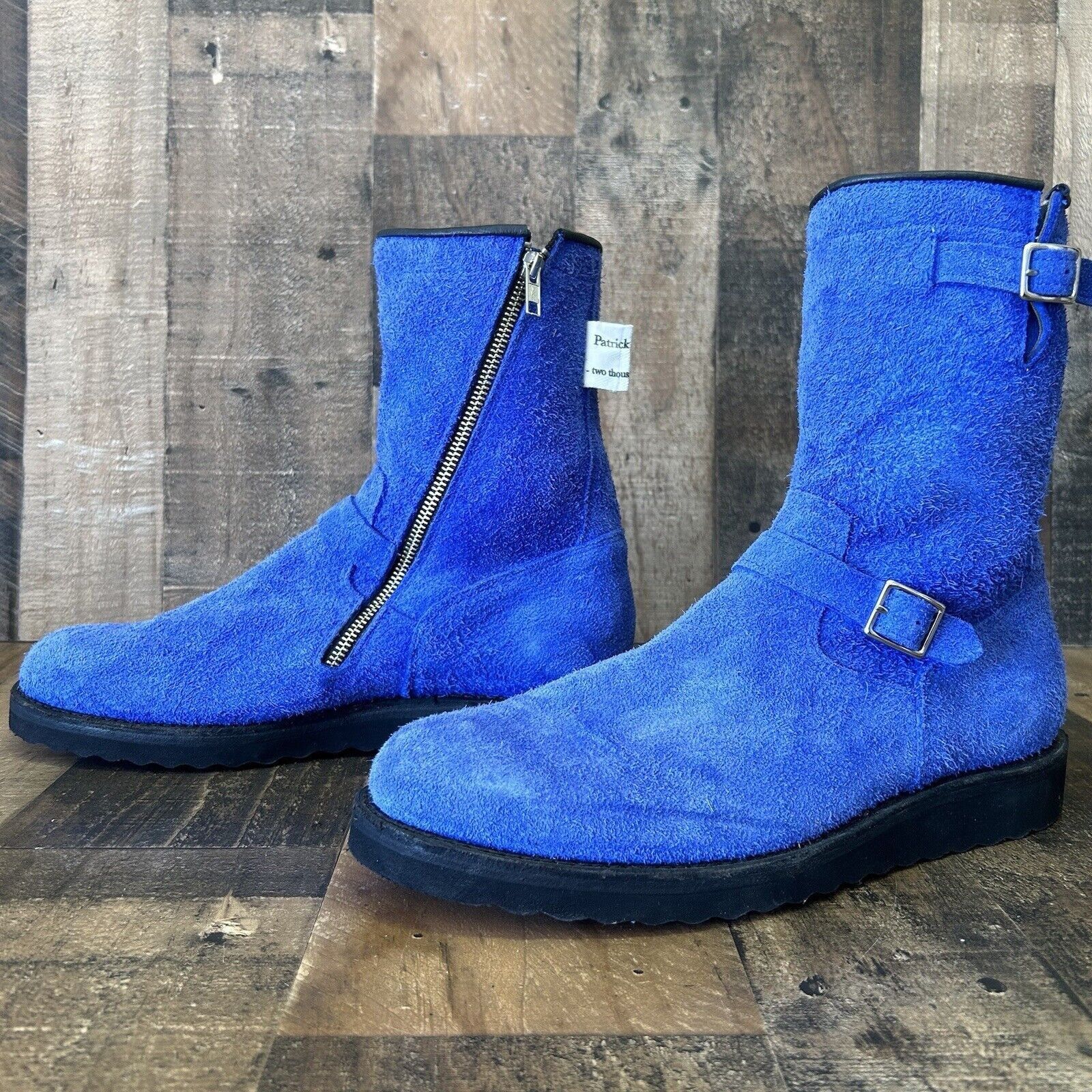 image of Two Thousand Never Patrick Winget Engineer Suede Boots 11 in Blue, Men's