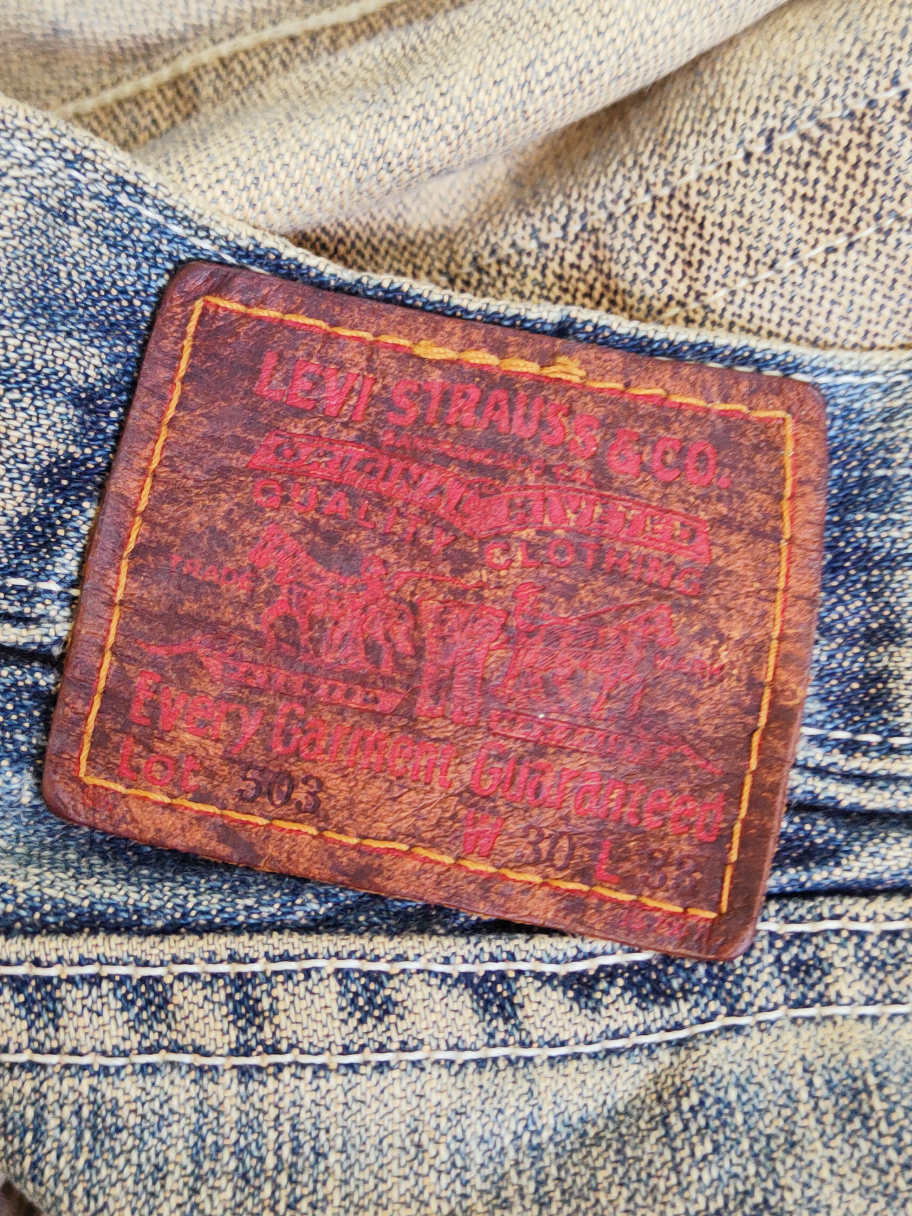 Japanese Brand 503 Levi's Dark Blue Faded Distressed Ripped Jeans #W511 Size US 30 / EU 46 - 15 Thumbnail