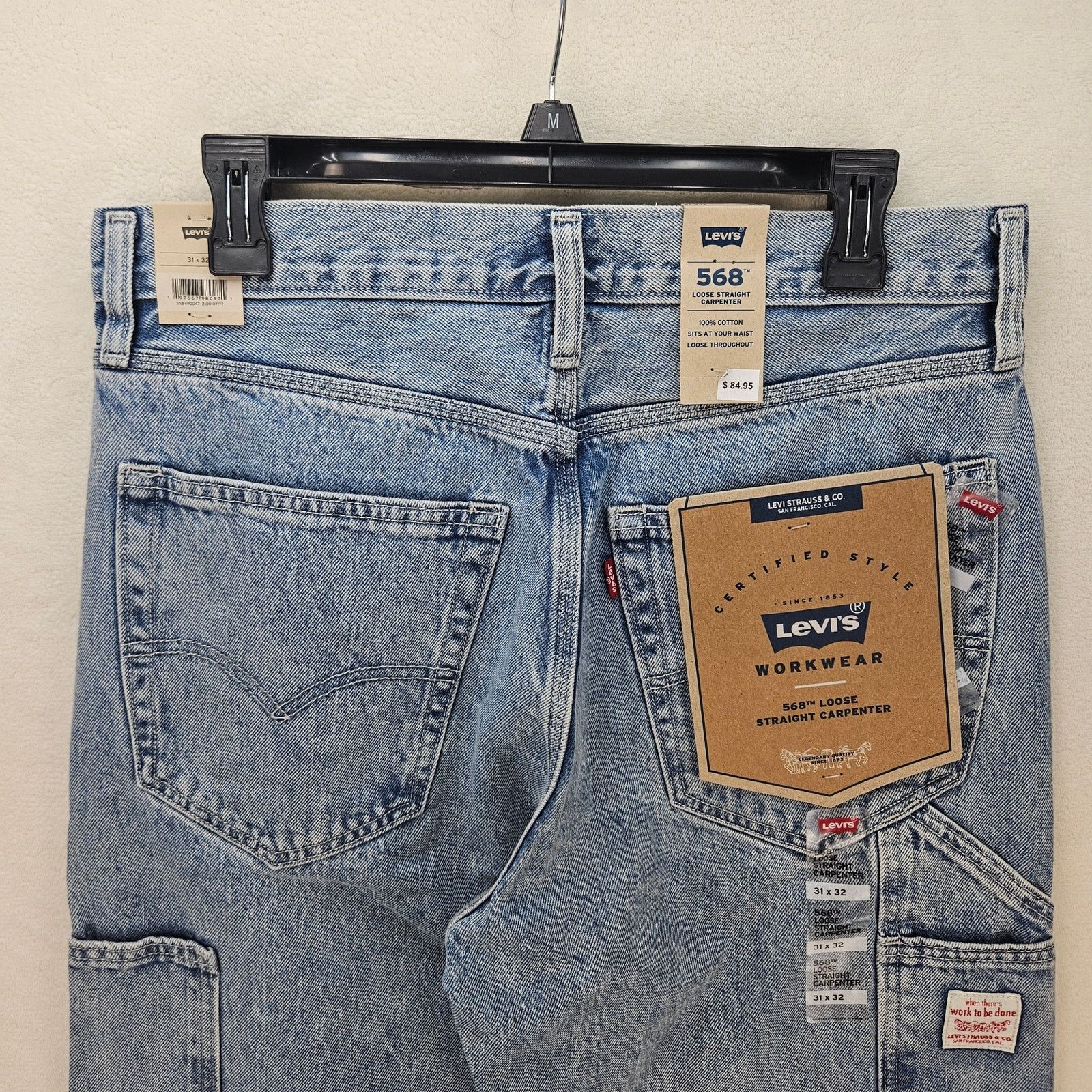 Levi's LEVI'S 568 MEN'S 31X32 CARPENTER LIGHT BLUE DENIM JEANS NWT Size US 31 - 7 Thumbnail