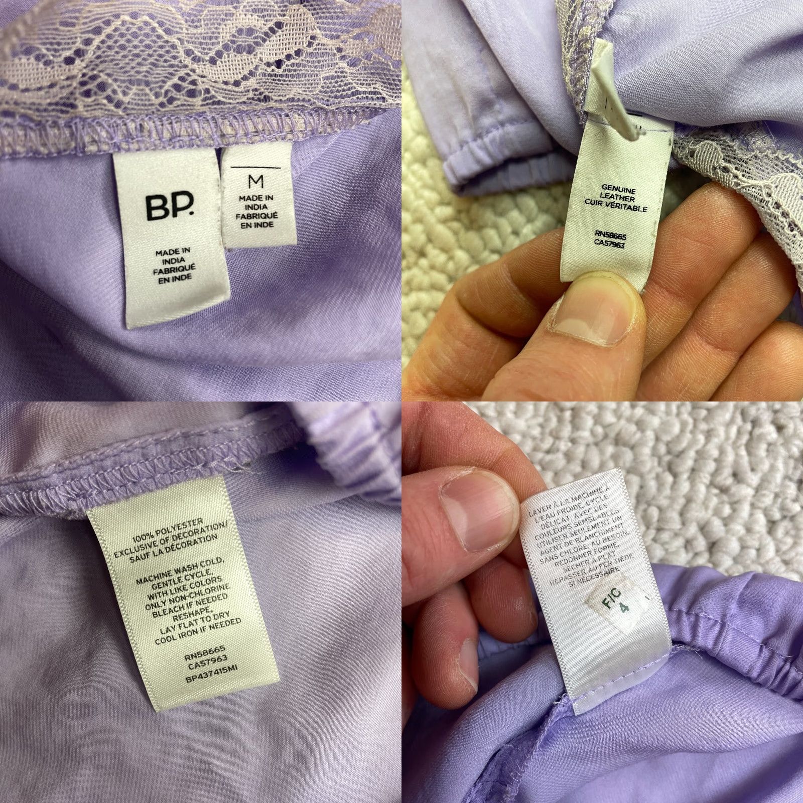 Vintage BP Crop Tank Top Womens M Purple Lace Trim Sleeveless Stretch Cami Ladies Tank Cropped Fashion Womens Size M / US 6-8 / IT 42-44 - 8 Thumbnail