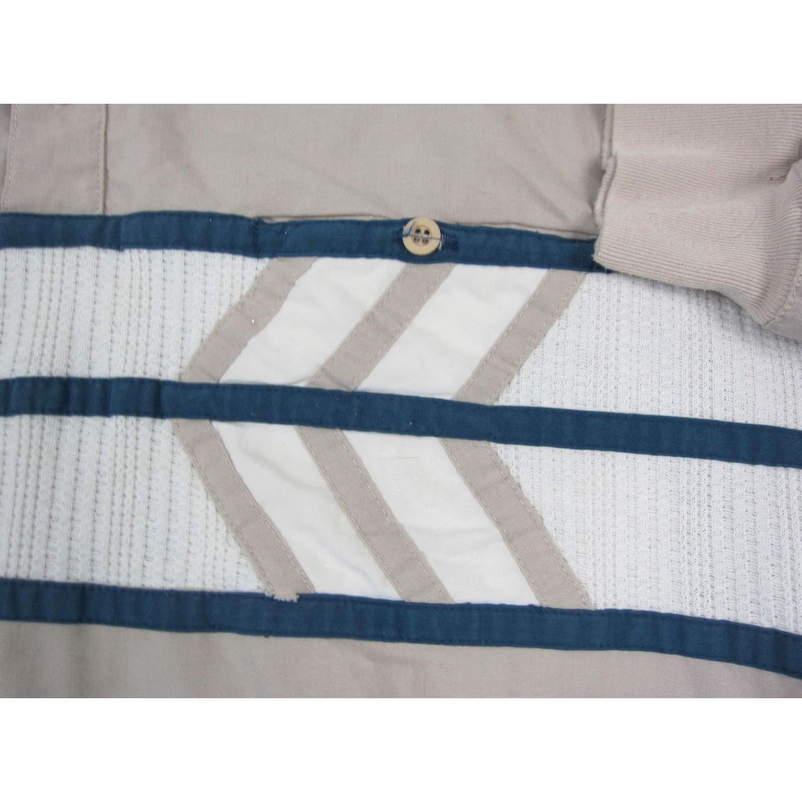 Vintage VINTAGE Palmland Polo Shirt Mens Large Beige Striped Long Sleeve Classic 90s Size US L / EU 52-54 / 3 - 3 Thumbnail