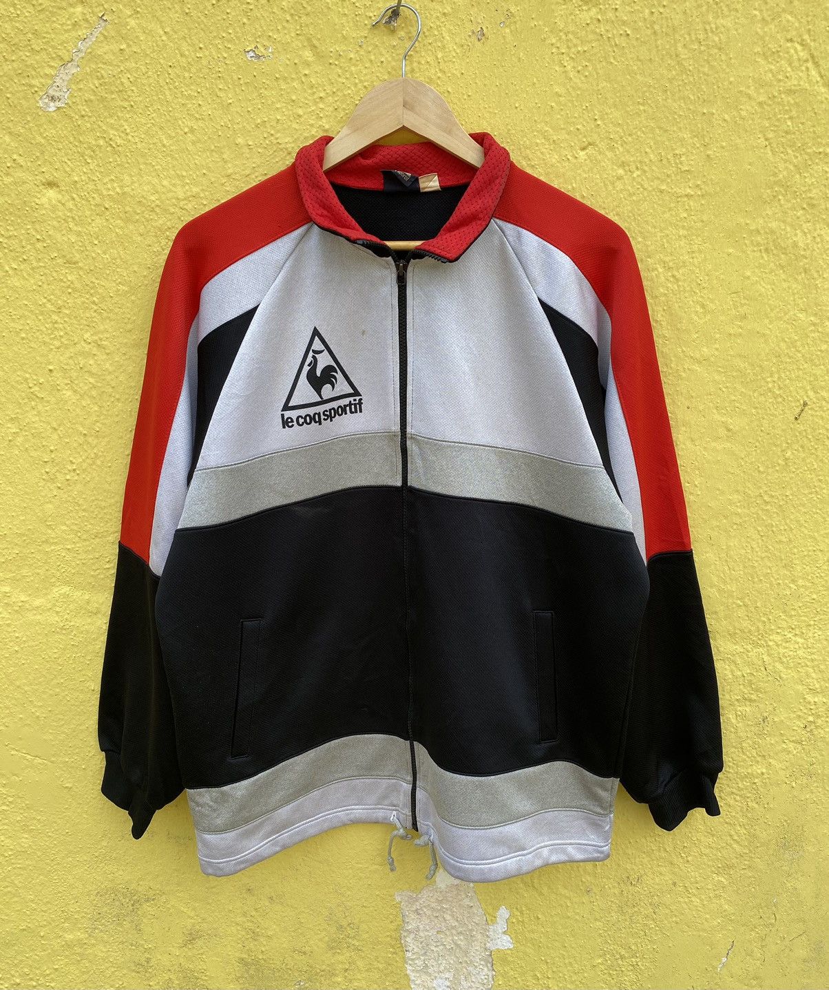 Vintage 90s le coq sportif spell out sweater zipper