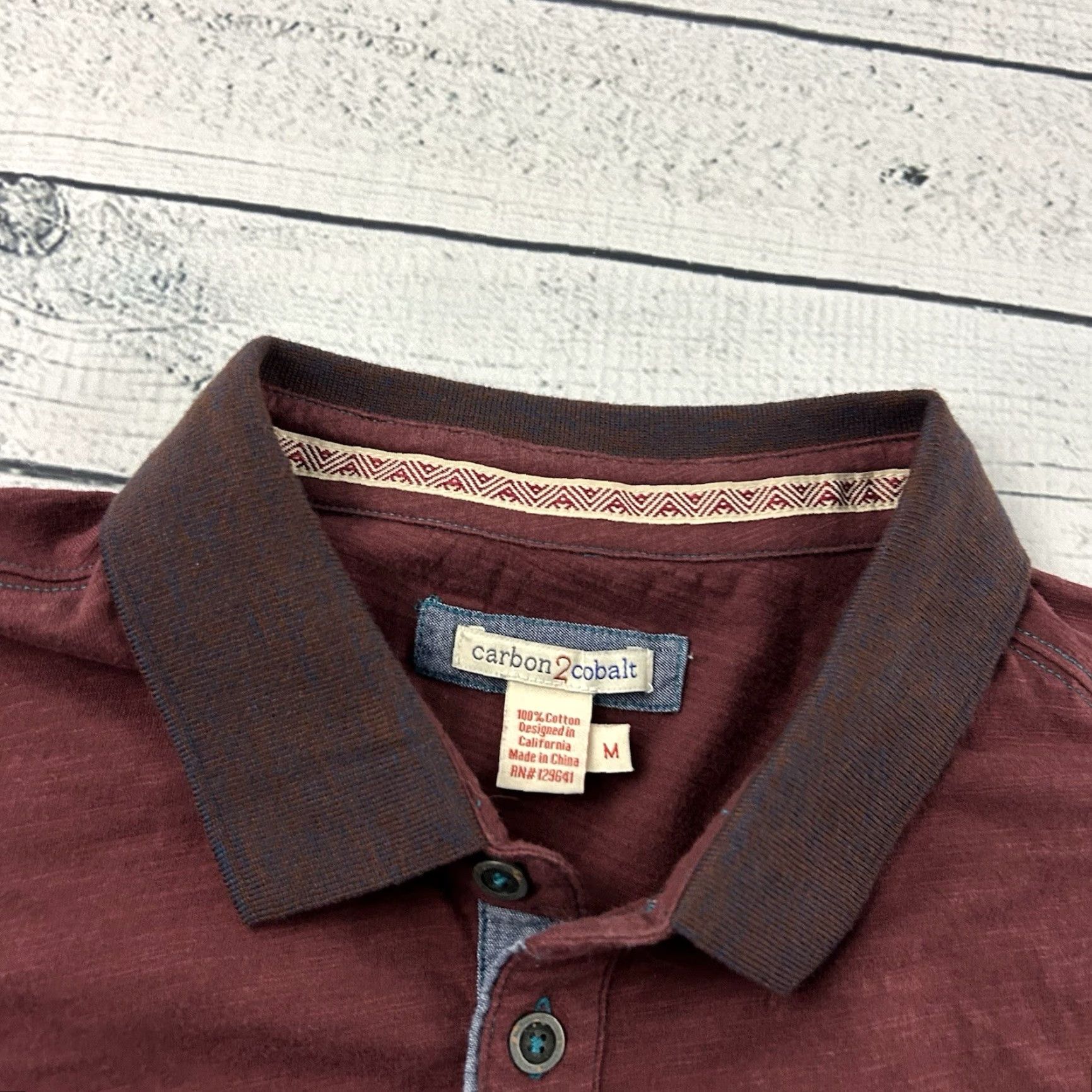 Carbon2Cobalt VINTAGE Carbon 2 Cobalt Long Sleeve Button Front Rugby Shirt Mens M Red Size US M / EU 48-50 / 2 - 2 Thumbnail