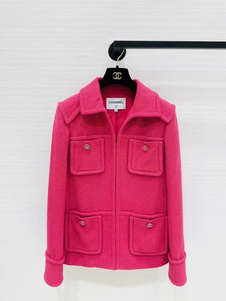 Chanel Chanel Lipstick red soft tweed braided four-pocket jacket Size XS / US 0-2 / IT 36-38 - 1 Thumbnail