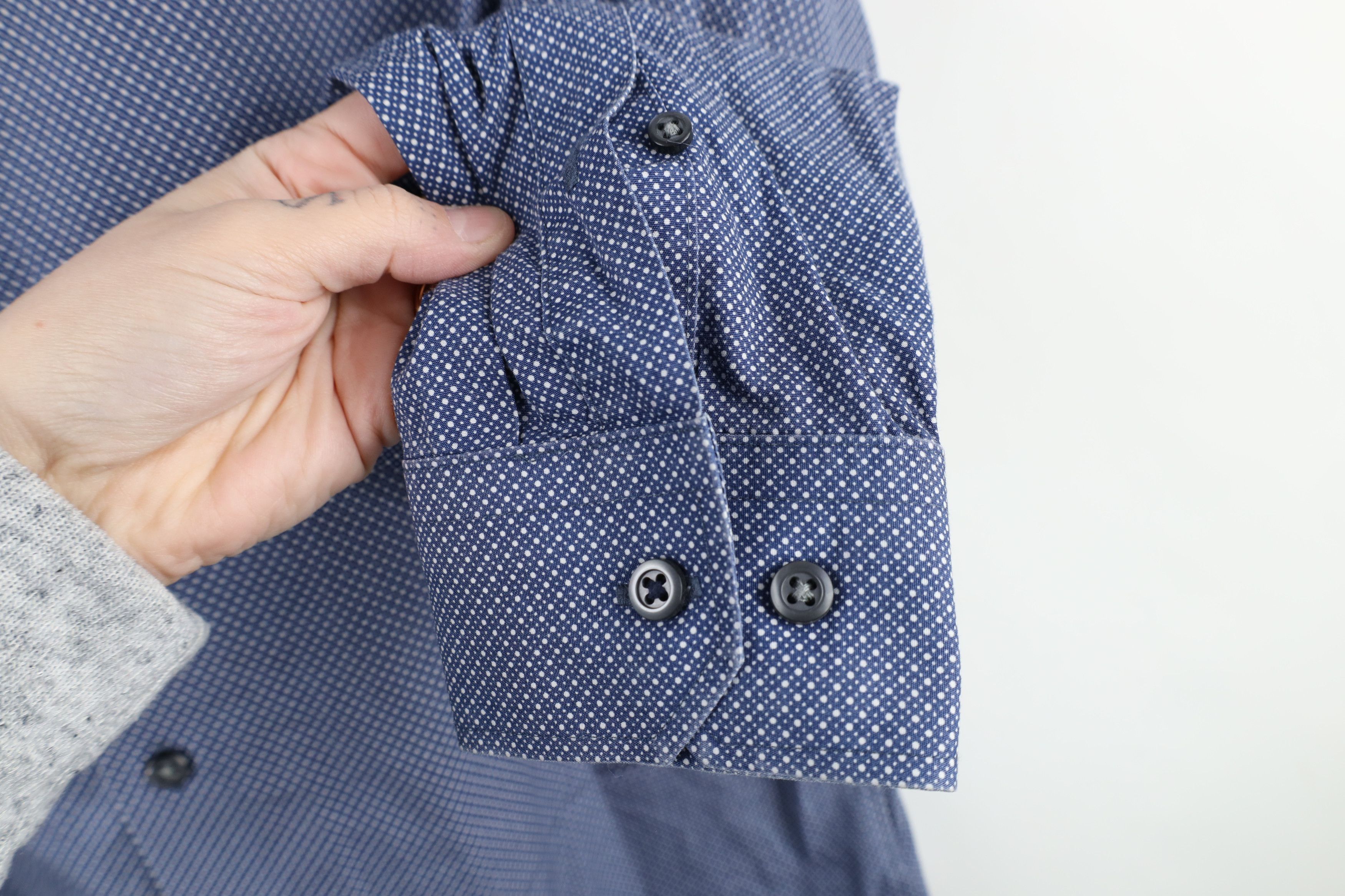 Banana Republic × Vintage Banana Republic Fit Non Iron Polka Dot Button Shirt Blue Size US M / EU 48-50 / 2 - 7 Thumbnail