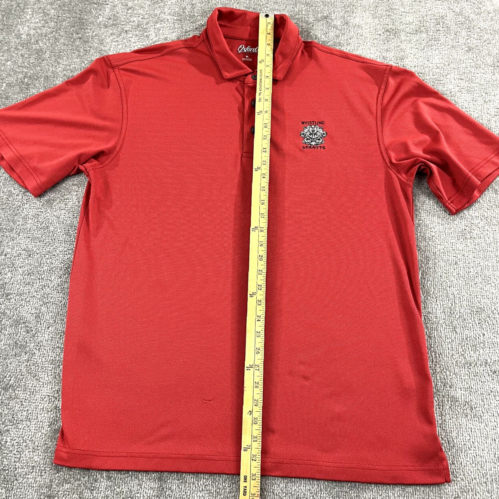 Vintage WHISTLING STRAITS Shirt Mens Extra Large Red Oxford Performance Golf S/S Size US XL / EU 56 / 4 - 4 Thumbnail