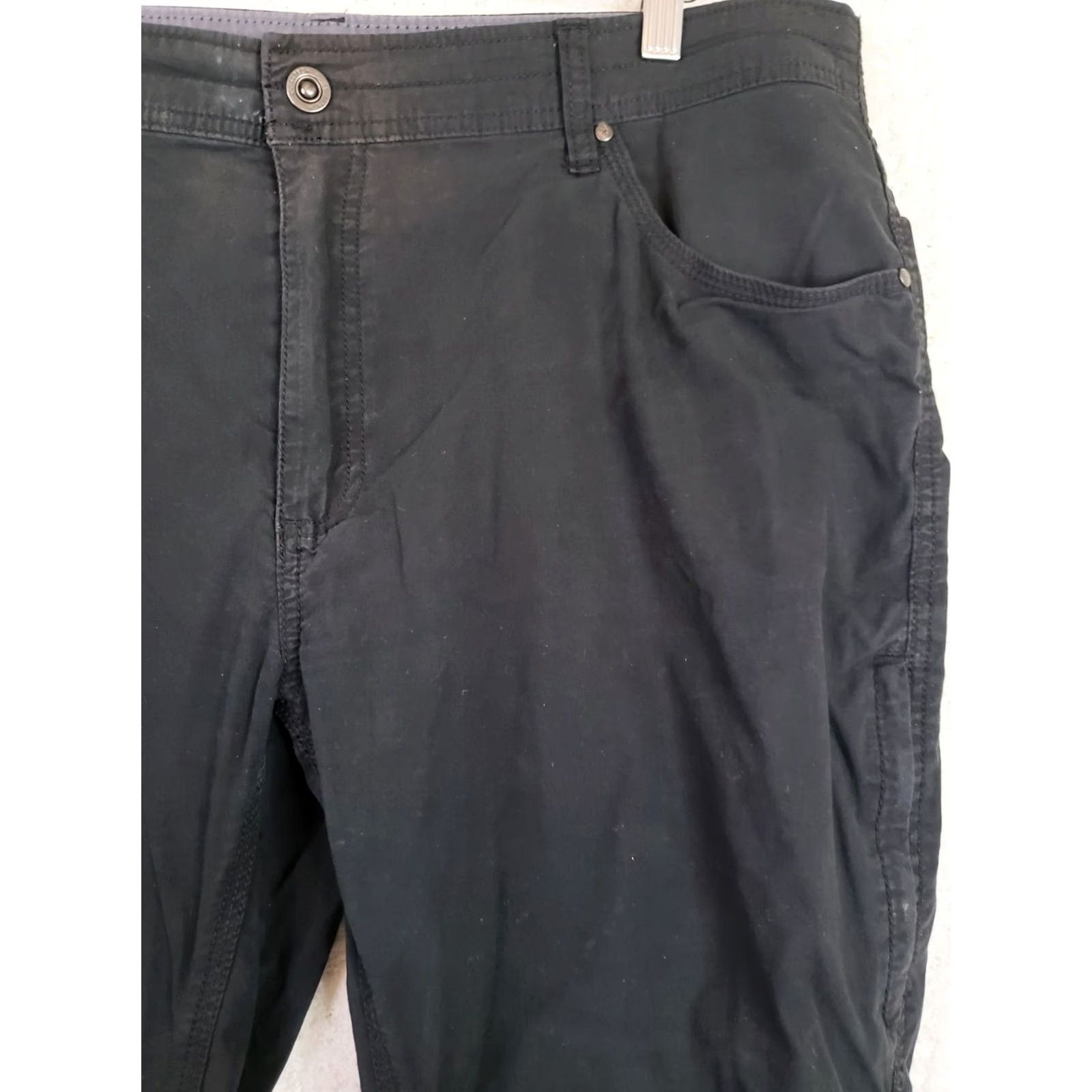 Vintage Swiss Tech Performance Pants Mens 38 Black Straight Front 5-Pocket Inseam 25.5" Lightweight Casual Travel Hiking Fit Regular Size 38 Mens Size US 38 / EU 54 - 5 Thumbnail