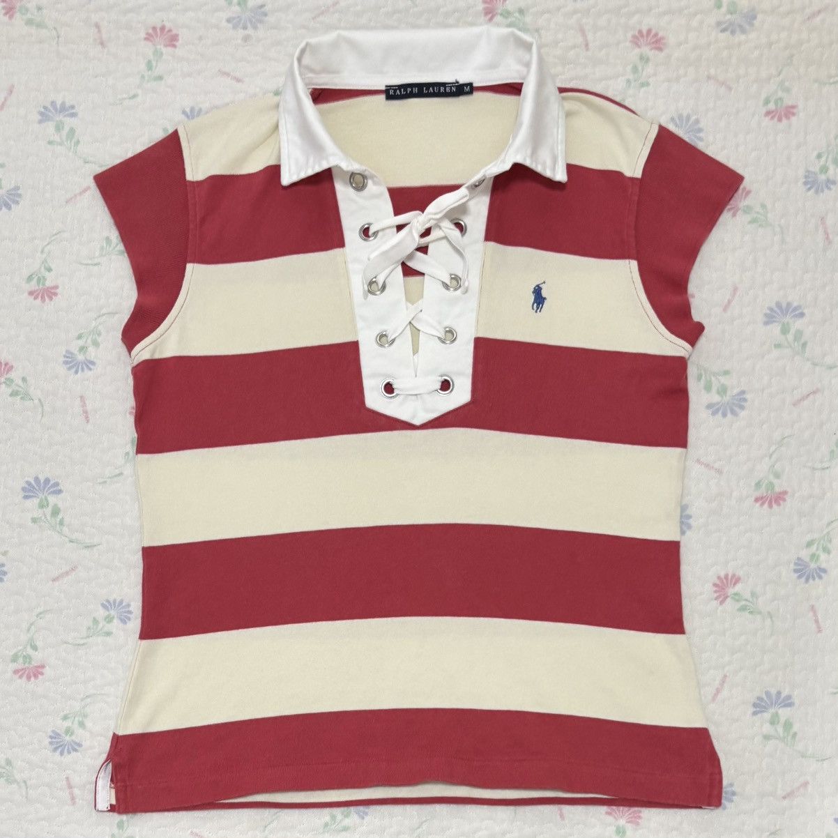 Polo Ralph Lauren Polo Ralph Lauren Lace-Up Polo Shirt Size M / US 6-8 / IT 42-44 - 1 Thumbnail
