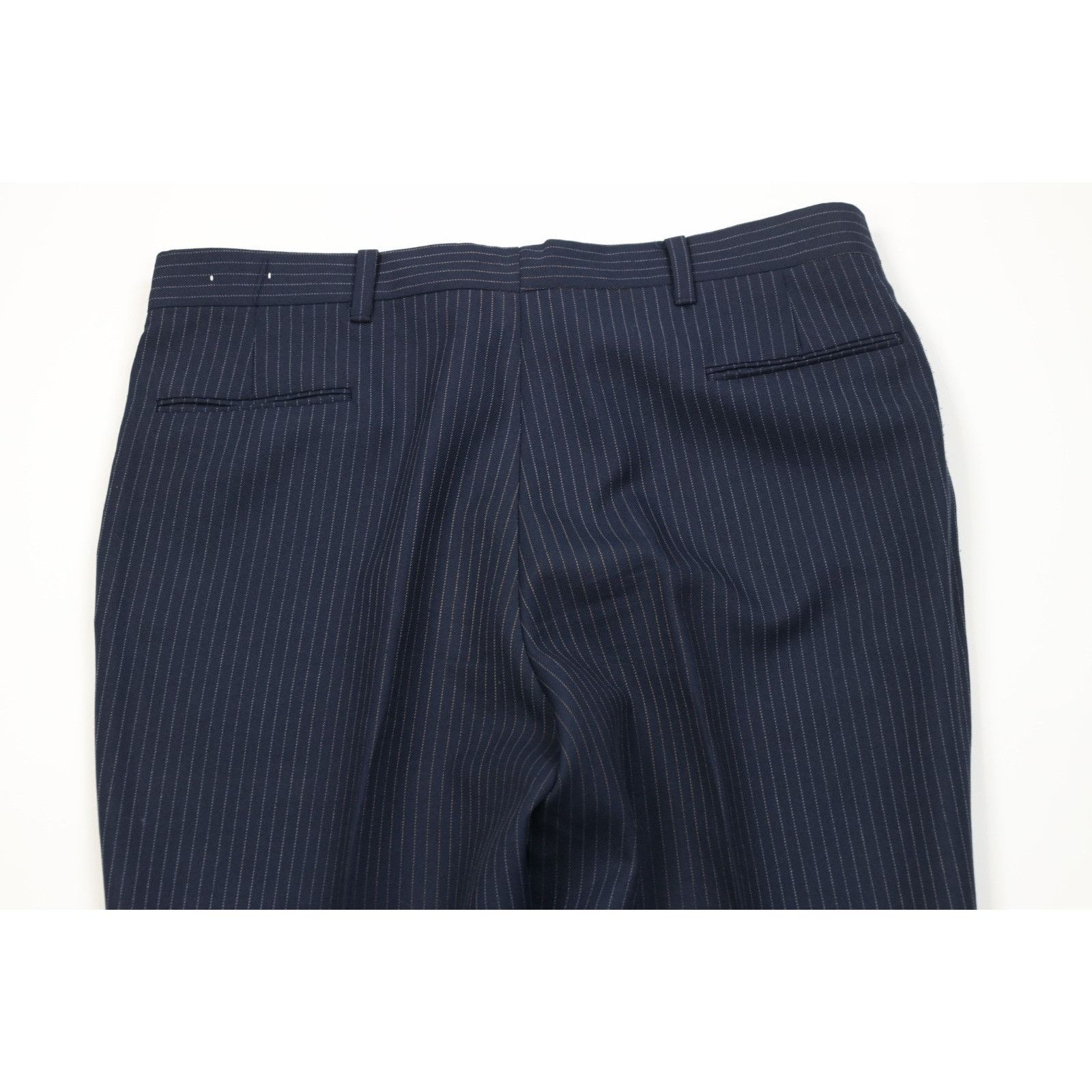 Vintage Vintage 70s 2 Piece Wool Blend Suit Wedding Blue Striped Size 46R - 20 Thumbnail