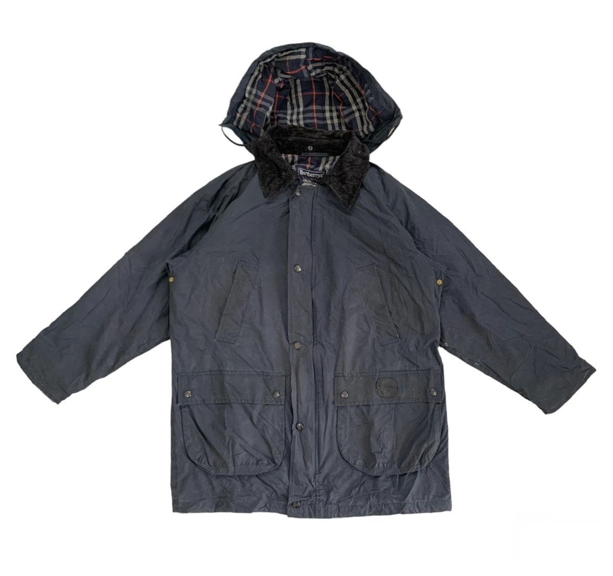 Burberrys London Cupra Wax Finish Jacket Hooded