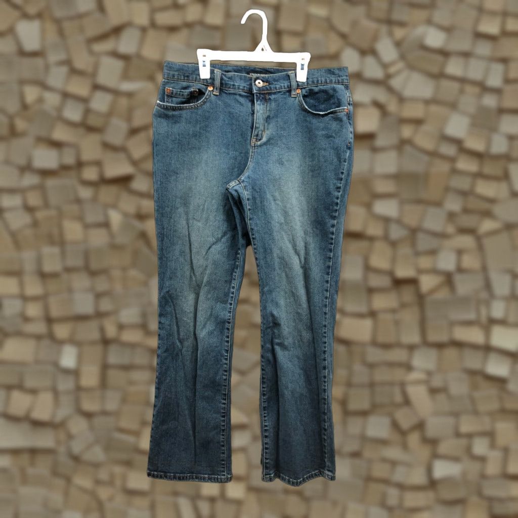 Denime Axcess Jeans Size 12 Womens Mid Rise Bootcut Dark Wash Blue Denim Size 34" / US 12 / IT 48 - 1 Thumbnail