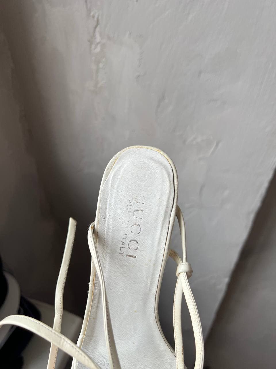 Gucci GUCCI CAGE WOVEN SANDALS LEATHER HEELS WHITE SIZE 36 Size US 6 / IT 36 - 5 Thumbnail
