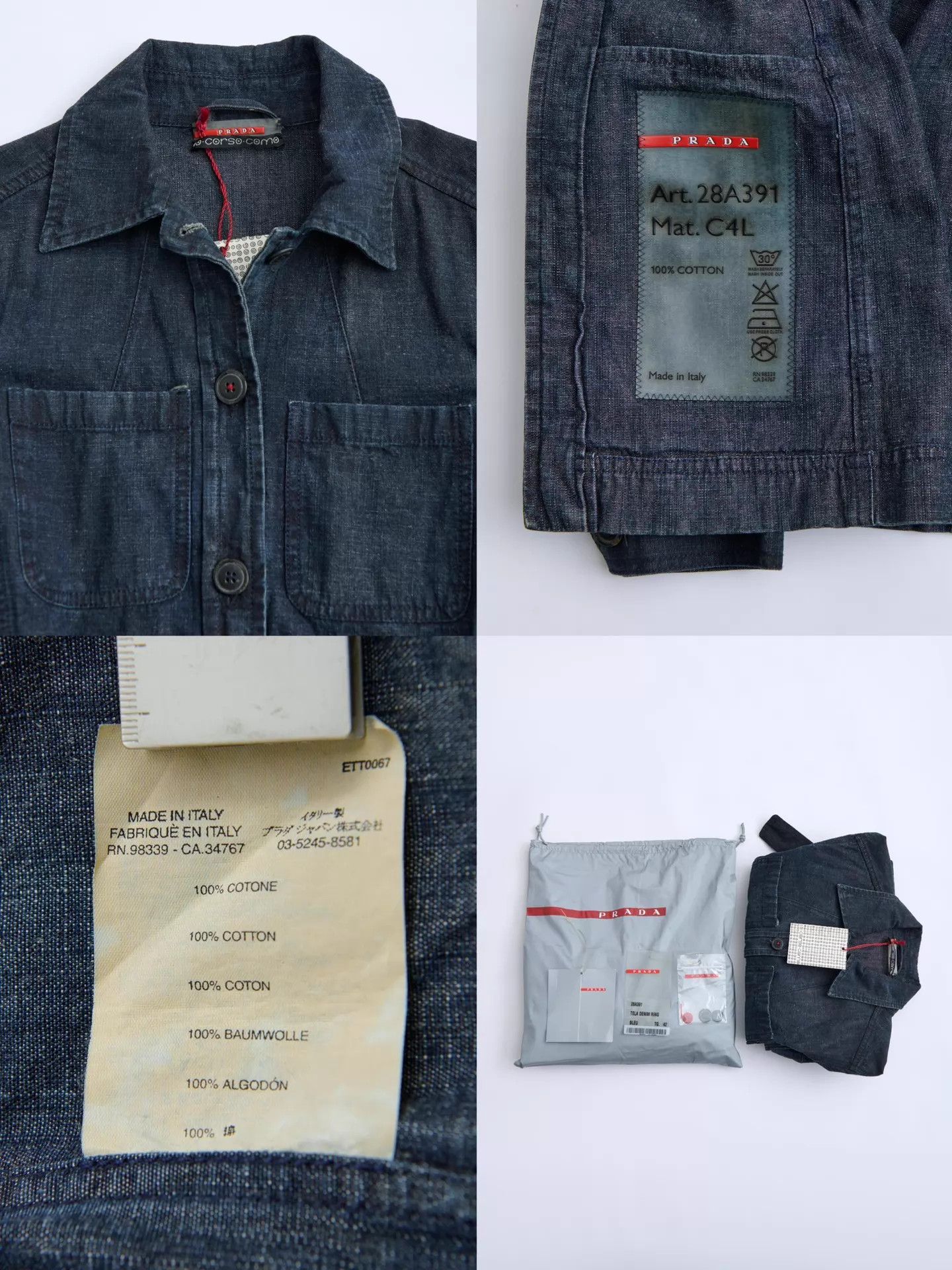 Prada PRADA 00s Linea Rossa Belted Denim Jacket Size M / US 6-8 / IT 42-44 - 9 Thumbnail