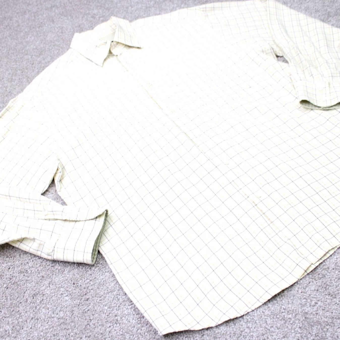 BUGATCHI Bugatchi Uomo Shirt Mens Large Yellow Check Modal Rayon/Poly Blend Long Sleeve Button-Up Casual Business Size US L / EU 52-54 / 3 - 5 Thumbnail