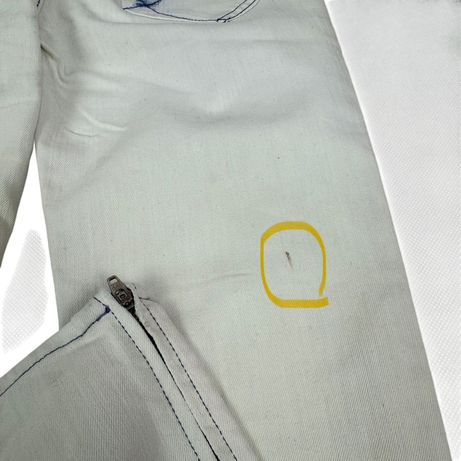 Evisu Evisu Women's White Cotton Ankle Zip Cropped Skinny Jeans 26 Size 26" / US 2 / IT 38 - 7 Thumbnail