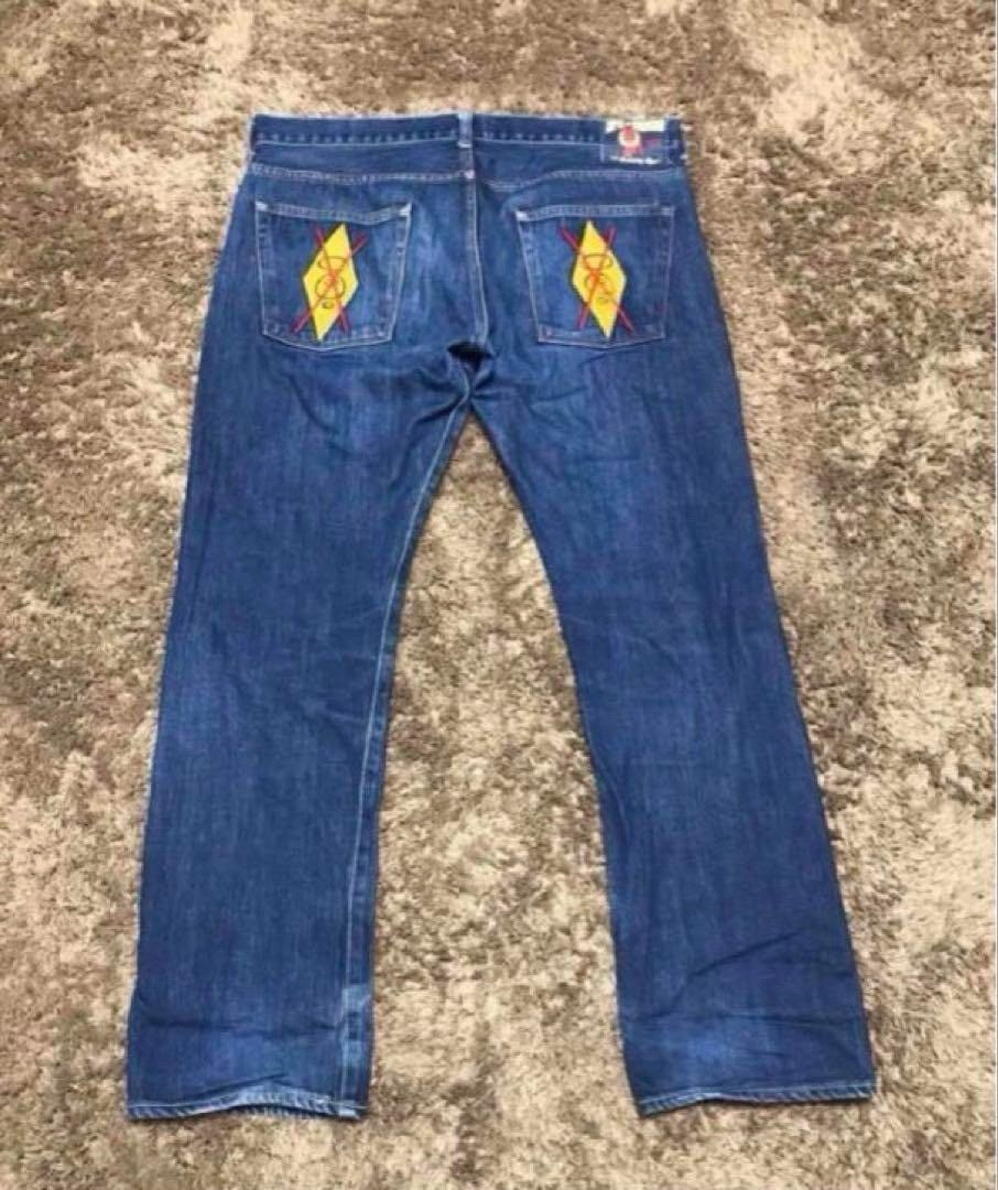 Bape A Bathing Ape Embroidered Denim Pants Ape Logo Size L Size US 32 / EU 48 - 2 Thumbnail