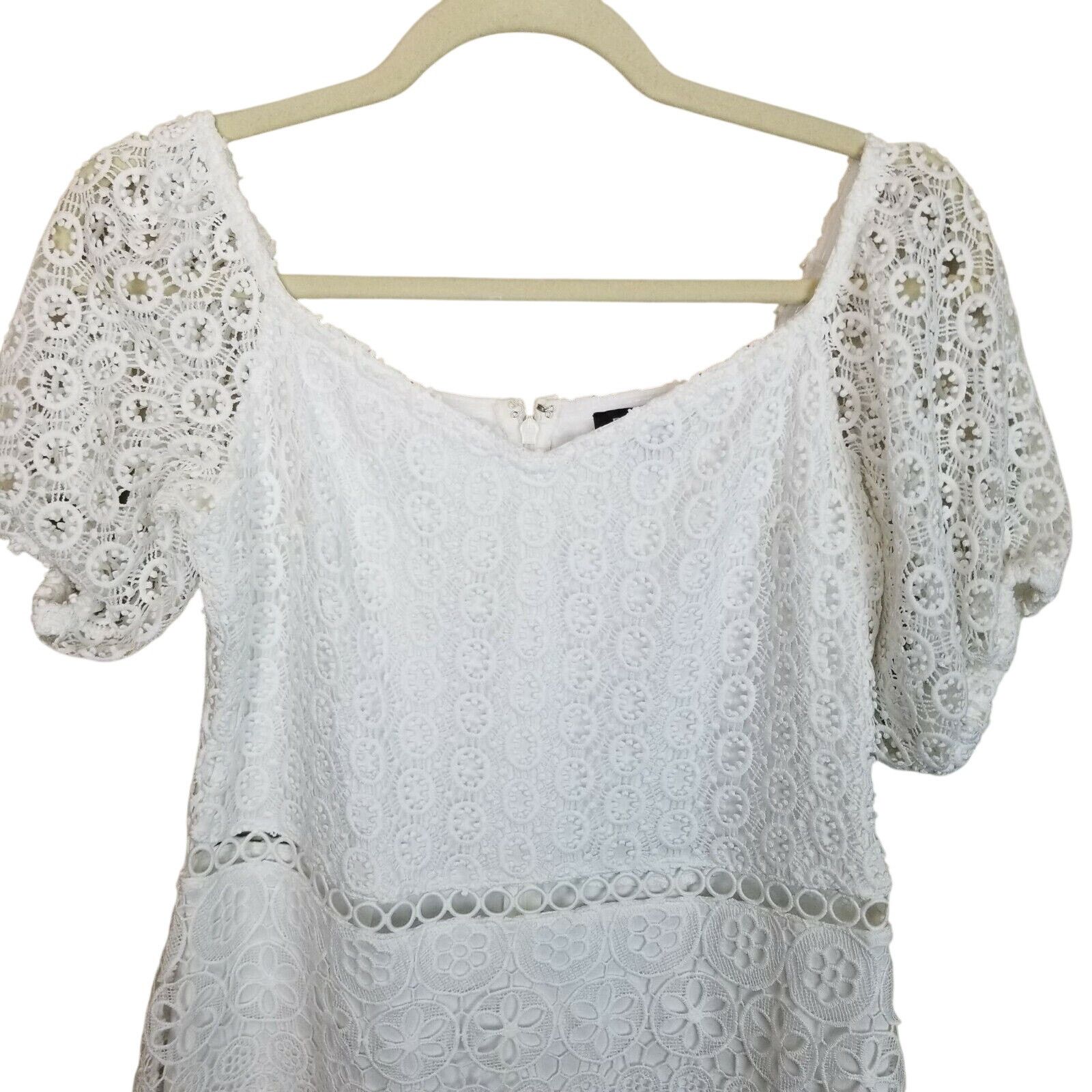 Express Express Womens Off Shoulder Crochet Lace Midi Dress Size M Size M / US 6-8 / IT 42-44 - 3 Thumbnail