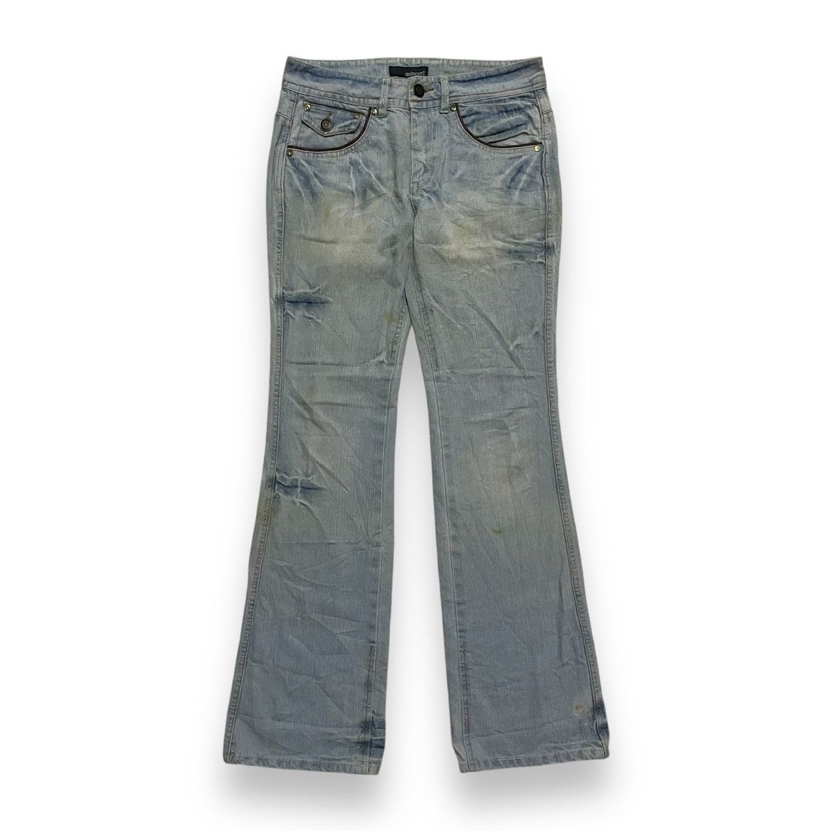 If Six Was Nine JAPANES BRAND INDECENT FLARED DENIM JEANS Size US 30 / EU 46 - 2 Thumbnail