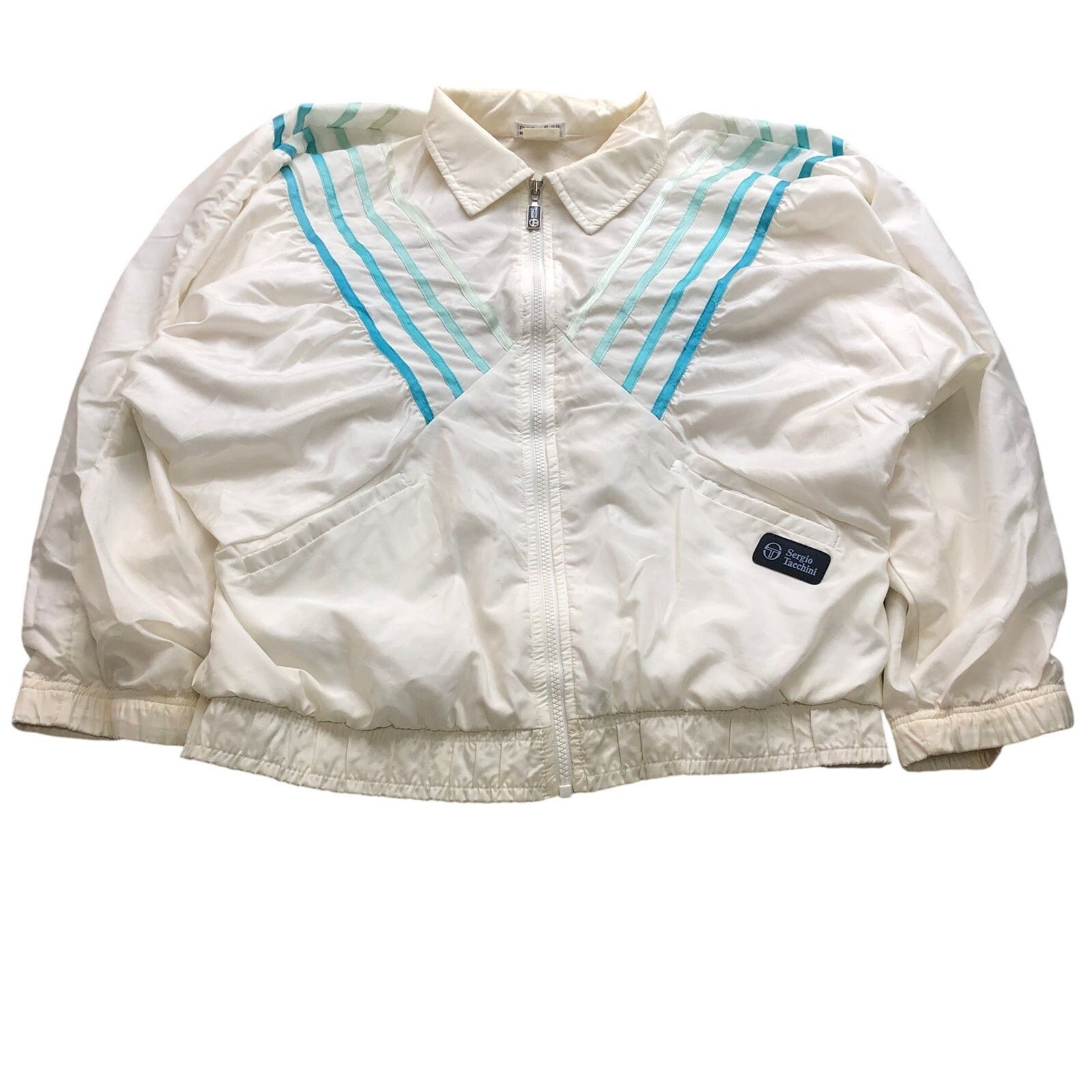 Sergio Tacchini Vintage 80s Sergio Tacchini Track Jacket Womens Small White Size S / US 4 / IT 40 - 1 Thumbnail