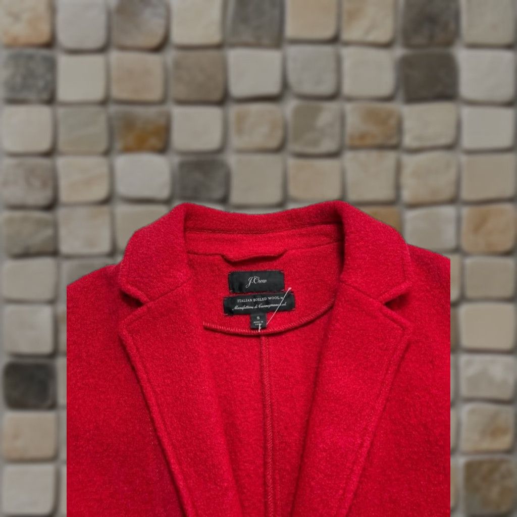 J.Crew J.CREW Coat Womens S Red Wool Pea Coat Short Length Long Sleeve Button Closure Casual Winter Fall Regular Fit Size S / US 4 / IT 40 - 1 Thumbnail