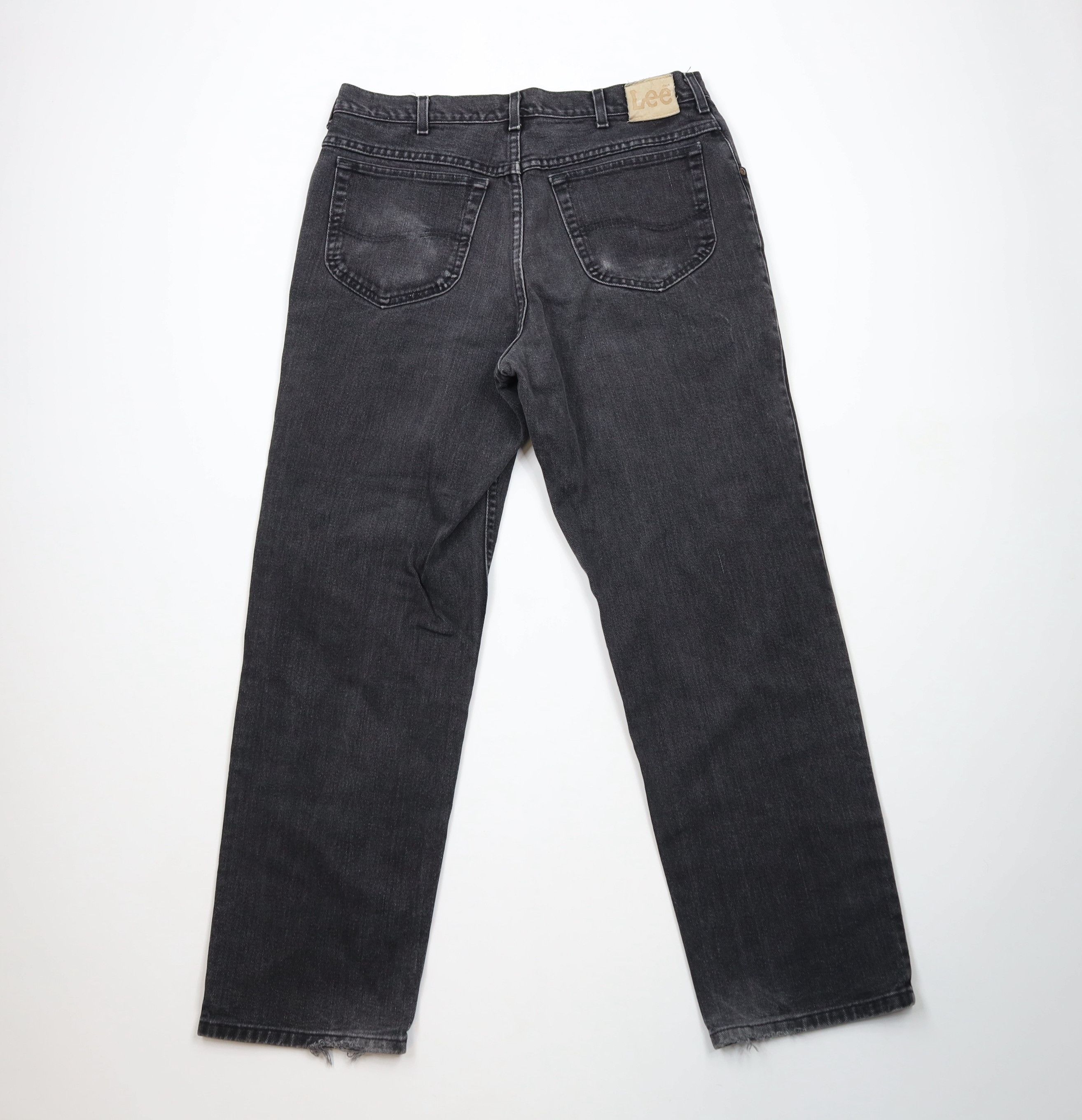Lee × Vintage Vintage 90s Lee Straight Leg Denim Jeans Black Cotton Size US 34 / EU 50 - 10 Thumbnail