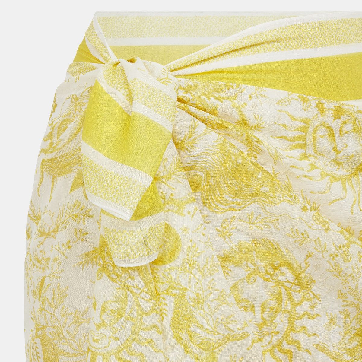Dior o1bcso1str0226 Size:OS/De Jouy Soleil Sarong in White/Yellow Size ONE SIZE - 3 Thumbnail