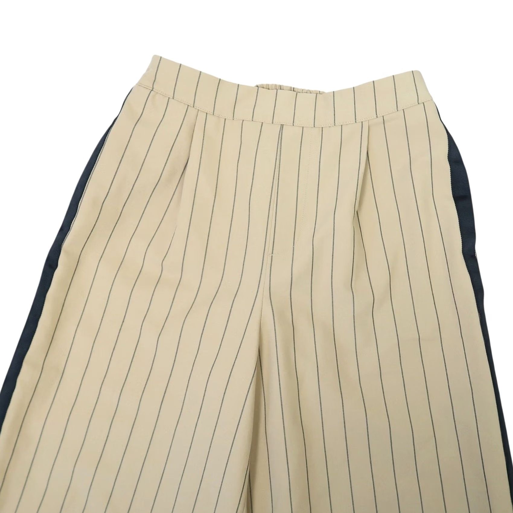 Vintage Target La Ligne Collab Tan Black Pinstripe Wide Leg Pants XXS Womens Size 24" / US 00 / IT 34 - 2 Thumbnail