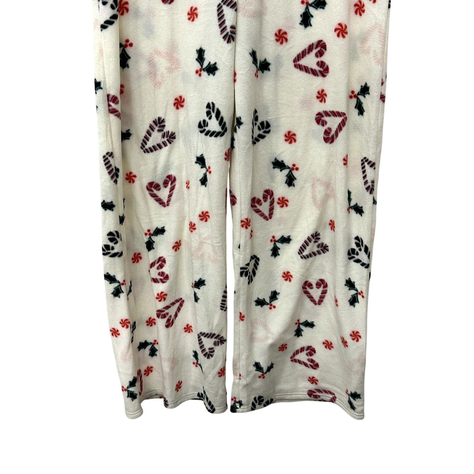 Nordstrom Nordstrom Rack Pajama Pants Soft Fleece Candy Cane Cream W L Size 34" / US 12 / IT 48 - 3 Thumbnail