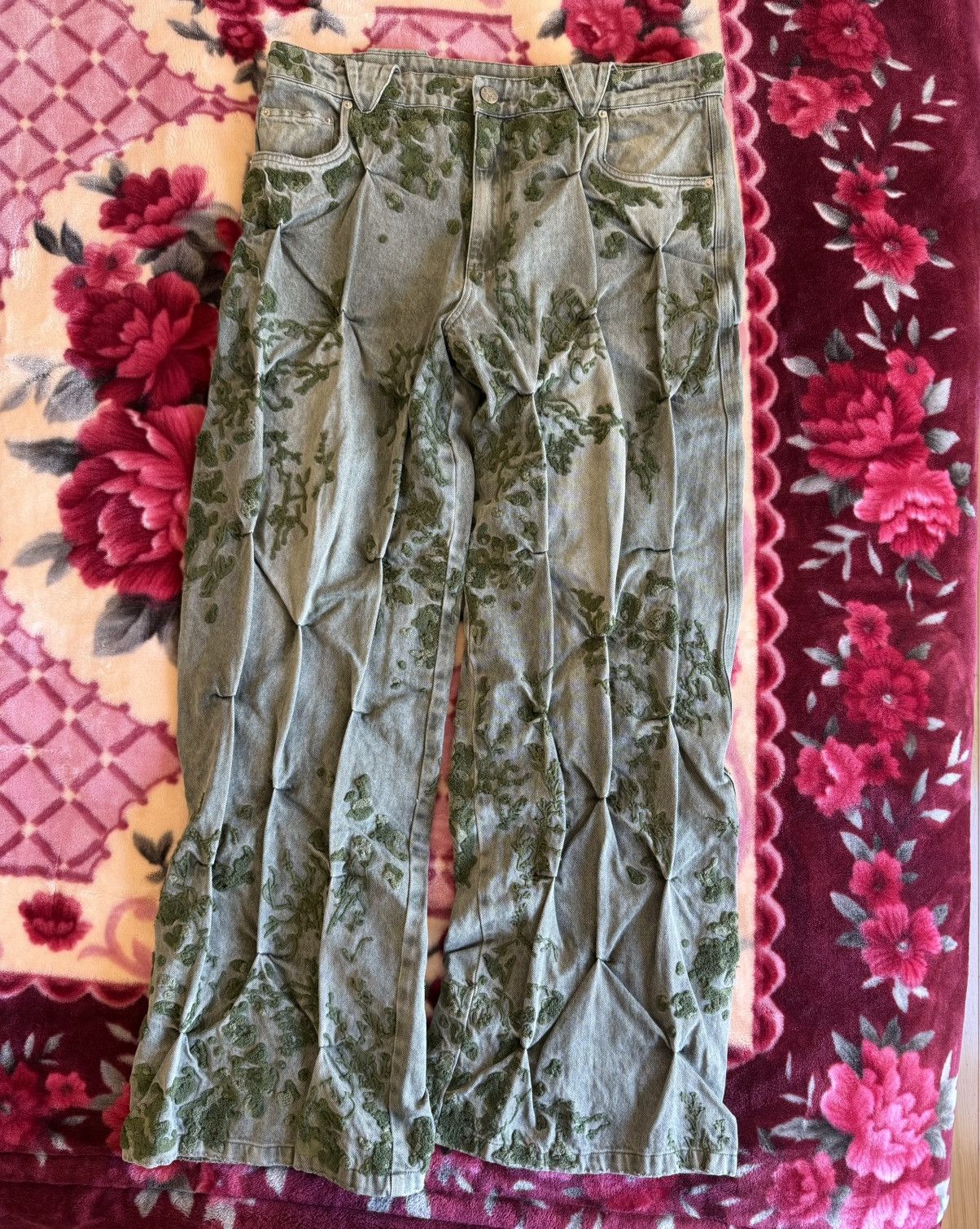 Bad Son Badson US Moss “Overgrowth” Denim Pants Size XL New