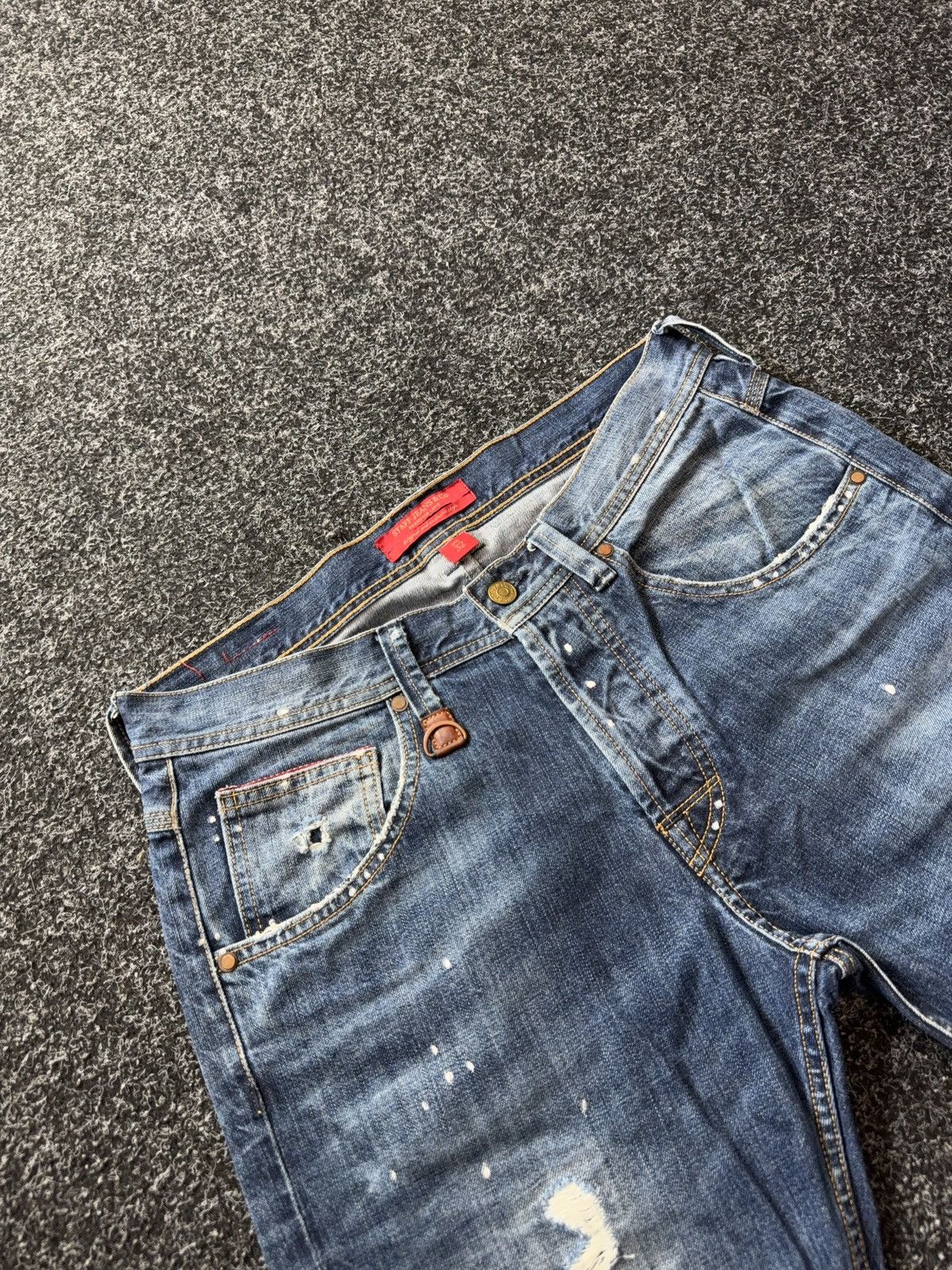 Vintage 00s Retro Japanese Y2K Vntg Grunge Distressed Denim Jeans Size US 32 / EU 48 - 8 Thumbnail