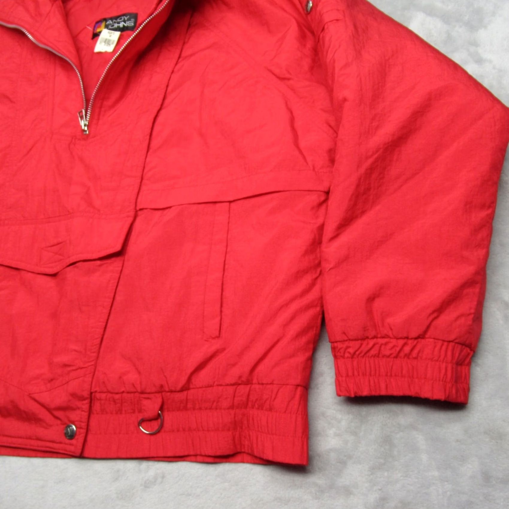 Vintage Andy Johns Jacket Women M Red Windbreaker Zip Pockets Nylon VTG NEW Size M / US 6-8 / IT 42-44 - 7 Thumbnail