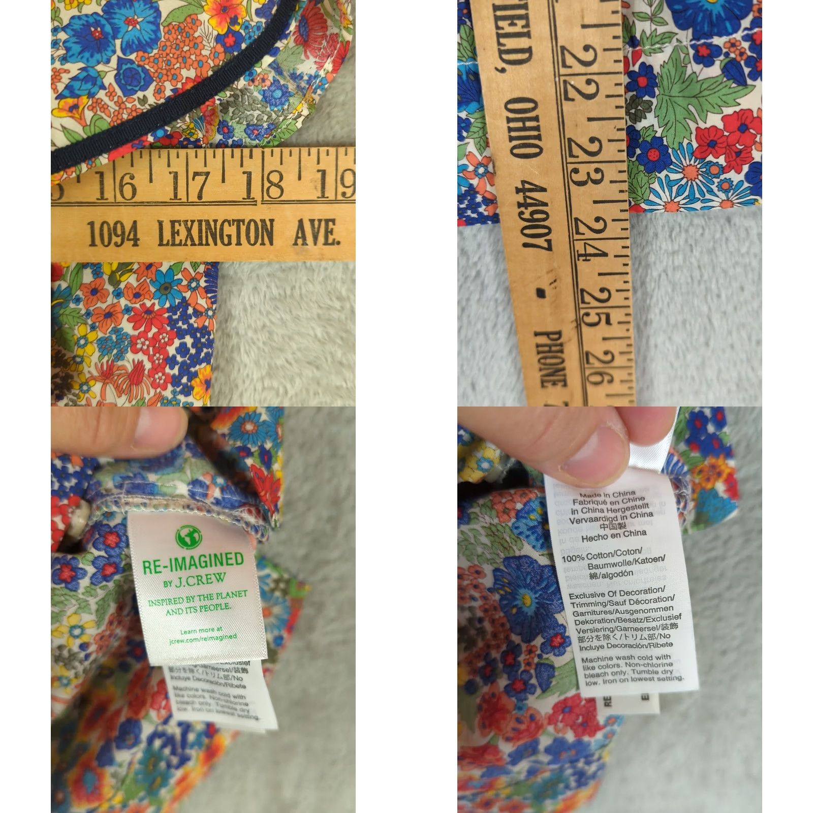 J.Crew J.CREW Cotton Poplin Top in Liberty Margaret Annie Floral Print Womens XXS Multicolor Flutter Sleeve Round Neck Casual Shirt Blouse Size XXS / US 00 / IT 34 - 8 Thumbnail