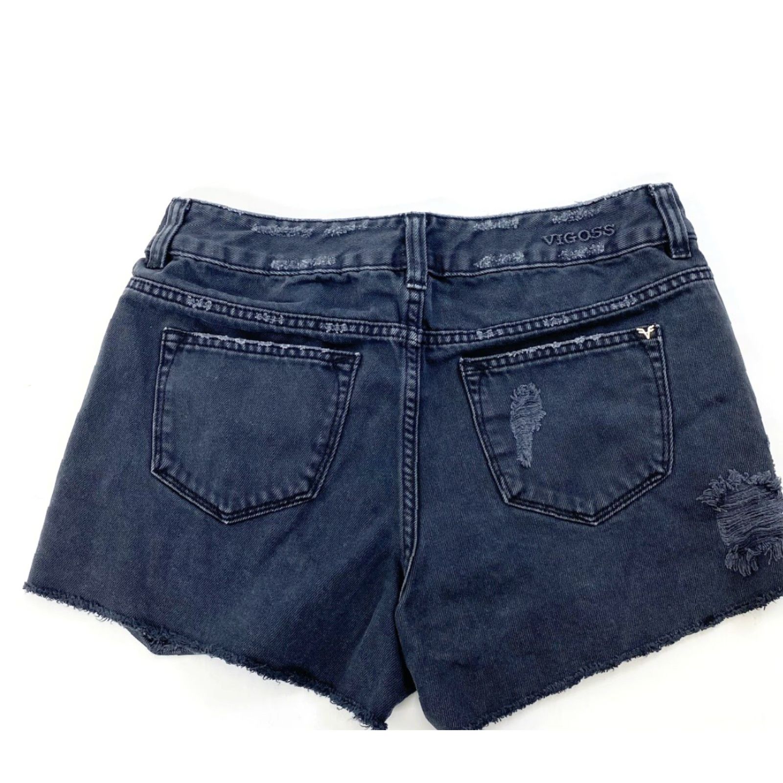 Vintage VIGOSS Shorts Women’s 26 Black The Jagger Short Distressed Denim Cut off Size 26" / US 2 / IT 38 - 2 Thumbnail