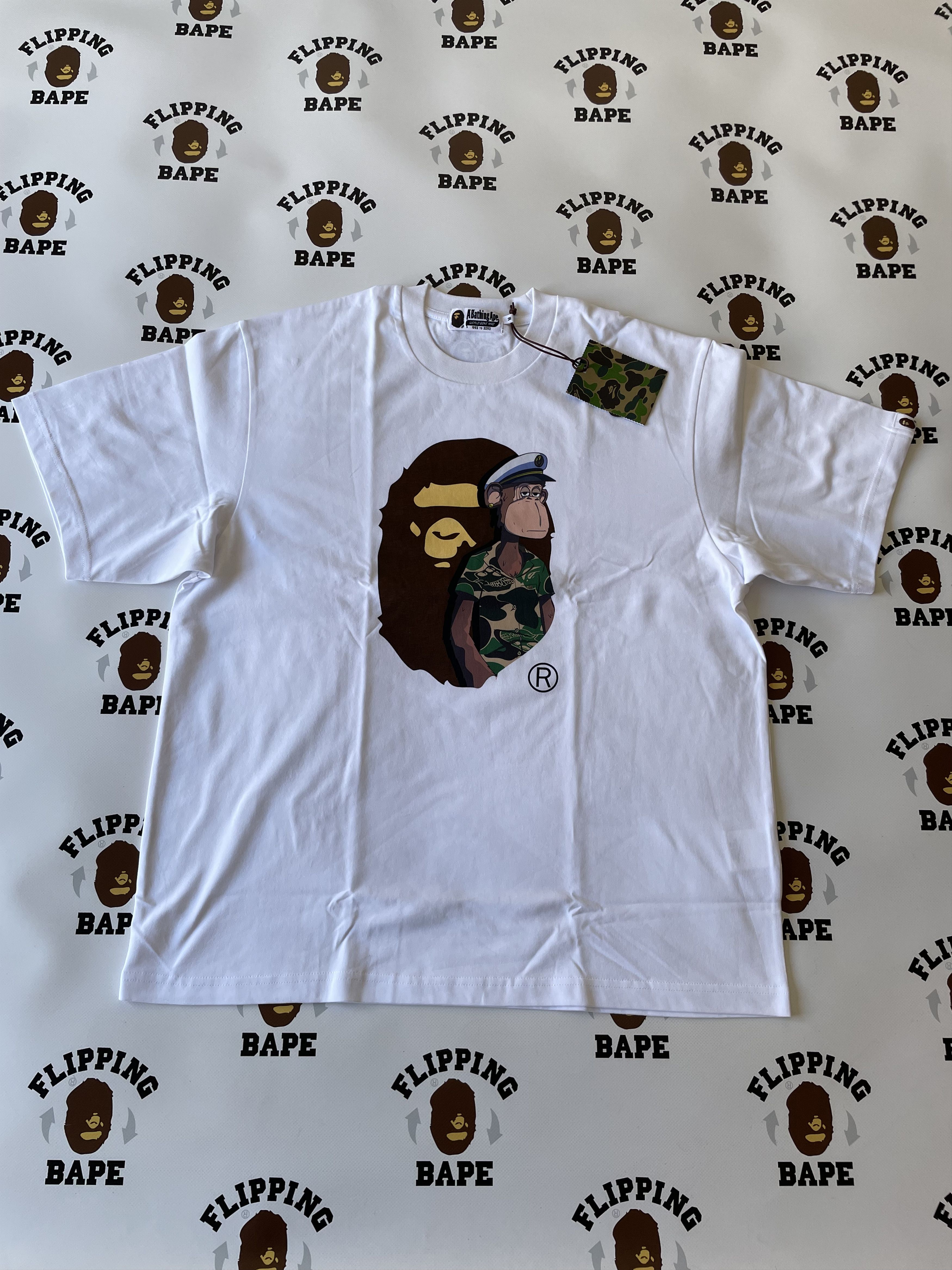 image of Bape X Bayc (Bored Ape Yacht Club) Tee 2 in White, Men's (Size 2XL)