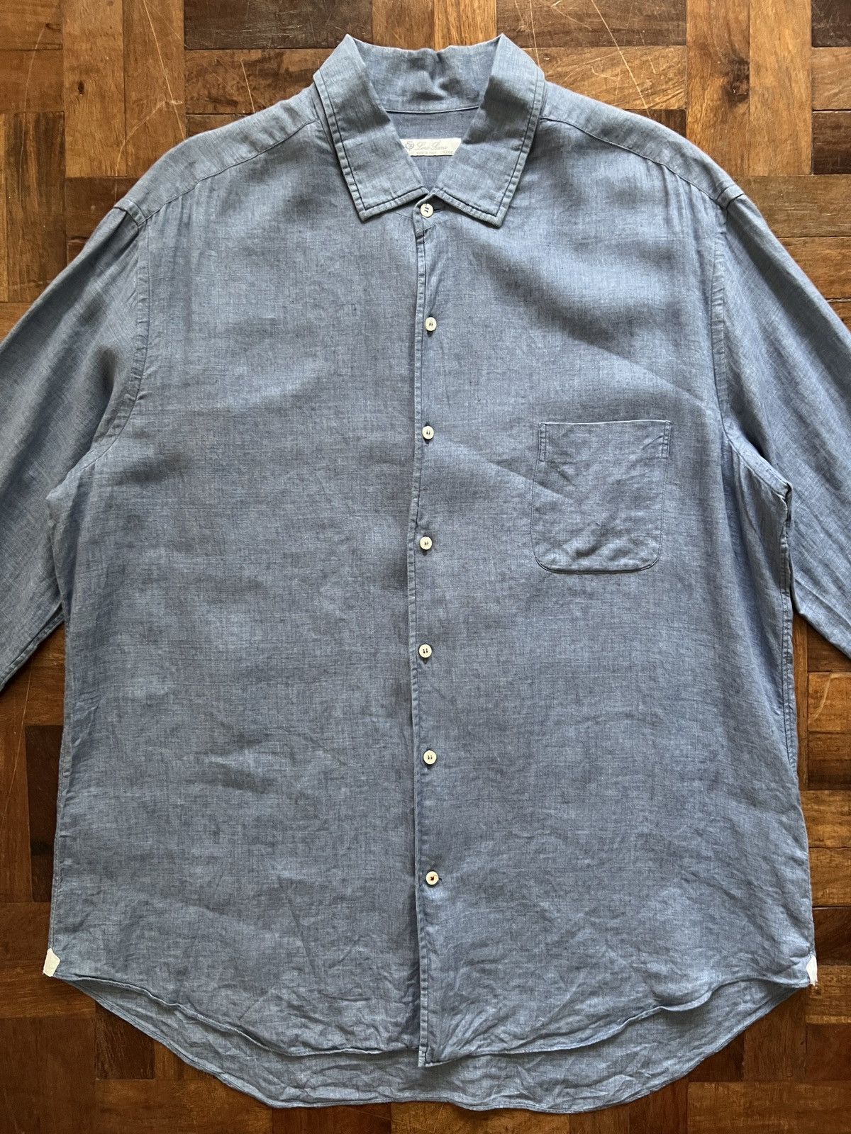 Loro Piana Loro Piana linen chambray shirt Size US XXL / EU 58 / 5 - 10 Thumbnail