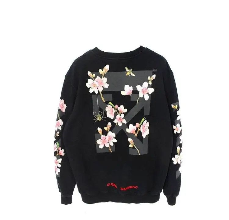 Off-White Off-White Floral Print Sweatshirt in Black 0079 Size US M / EU 48-50 / 2 - 1 Thumbnail