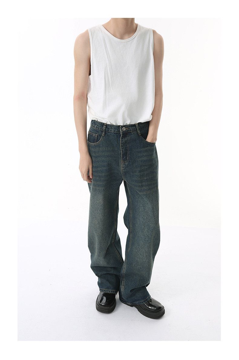 Japanese Brand Japanese retro straight leg distressed Vibe washed jeans Size US 32 / EU 48 - 4 Thumbnail