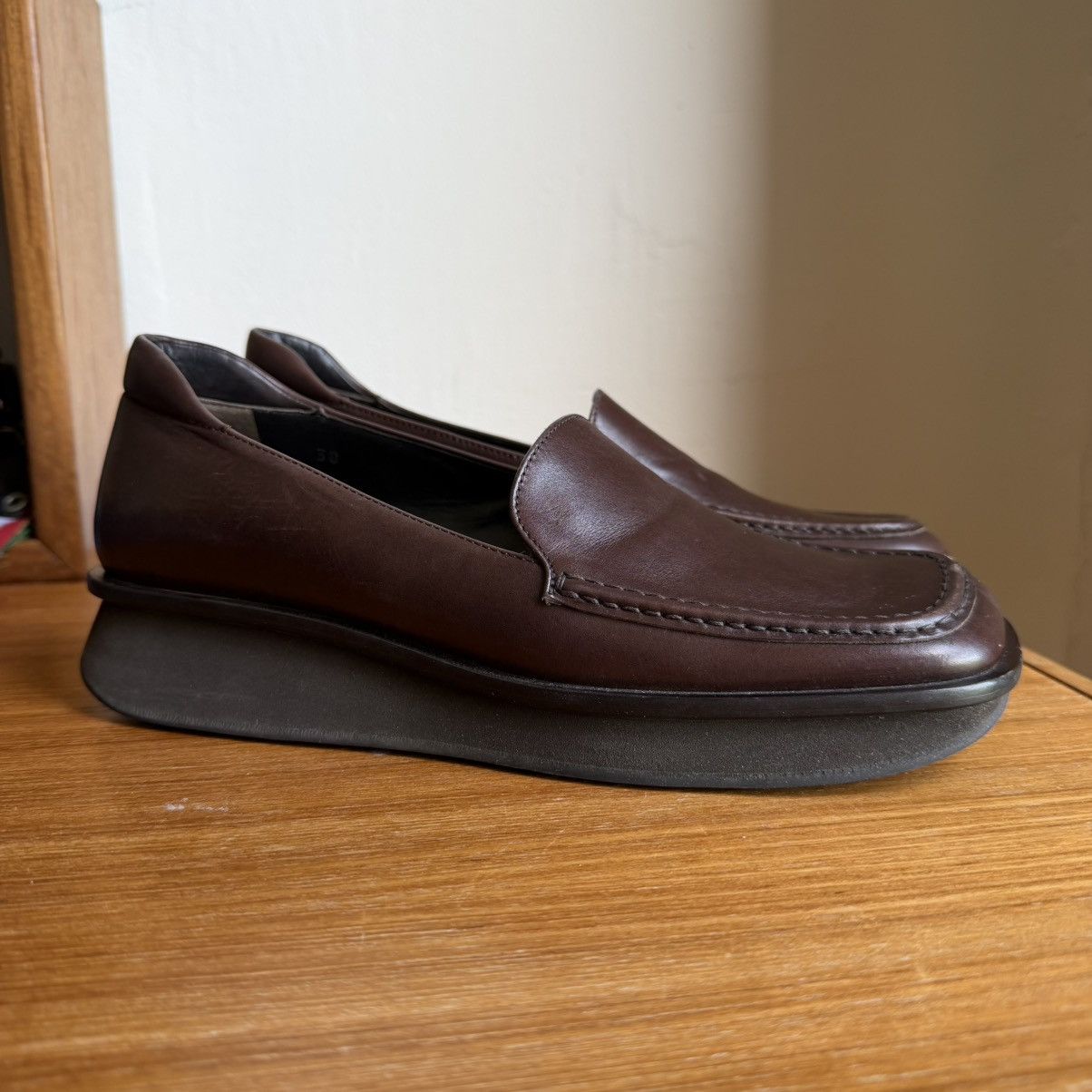 Prada Prada S/S1999 Square Toe Brown Loafers Size US 8 / IT 38 - 3 Thumbnail