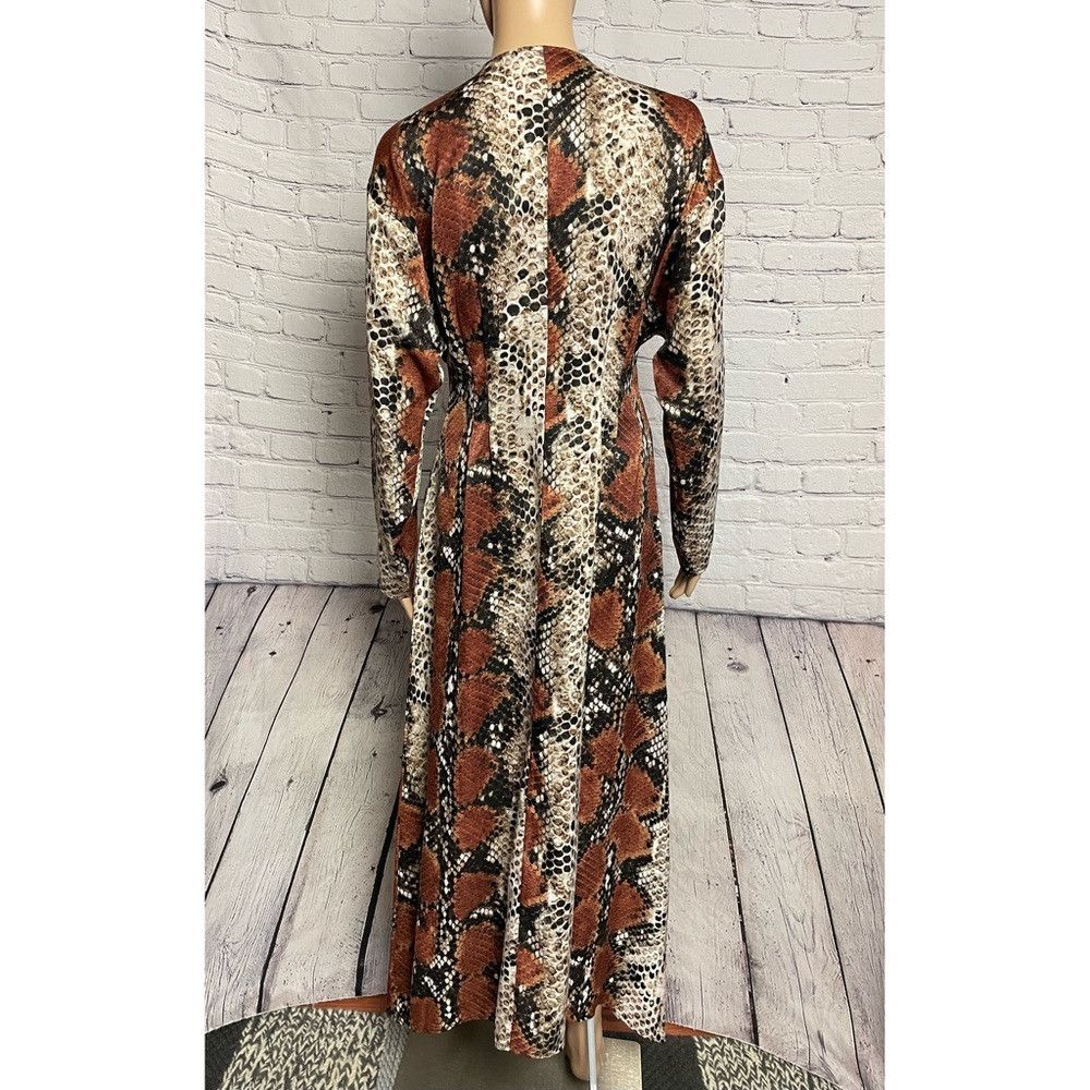 Mango NWT New $99 Mango MNG Snake Print Gown Midi Dress Size S Size S / US 4 / IT 40 - 5 Thumbnail