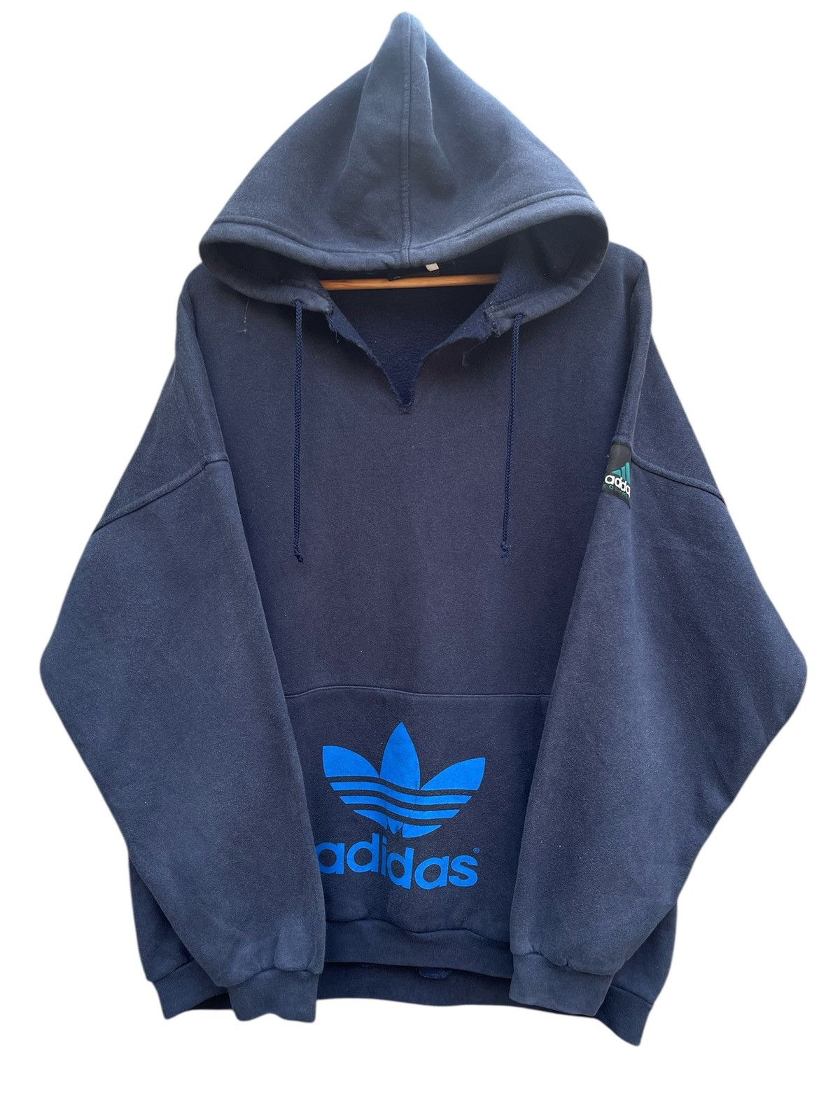 Adidas Vintage 90s Adidas Equipment Hoodie, Trefoil Logo, Deep Navy Size US XXL / EU 58 / 5 - 1 Thumbnail