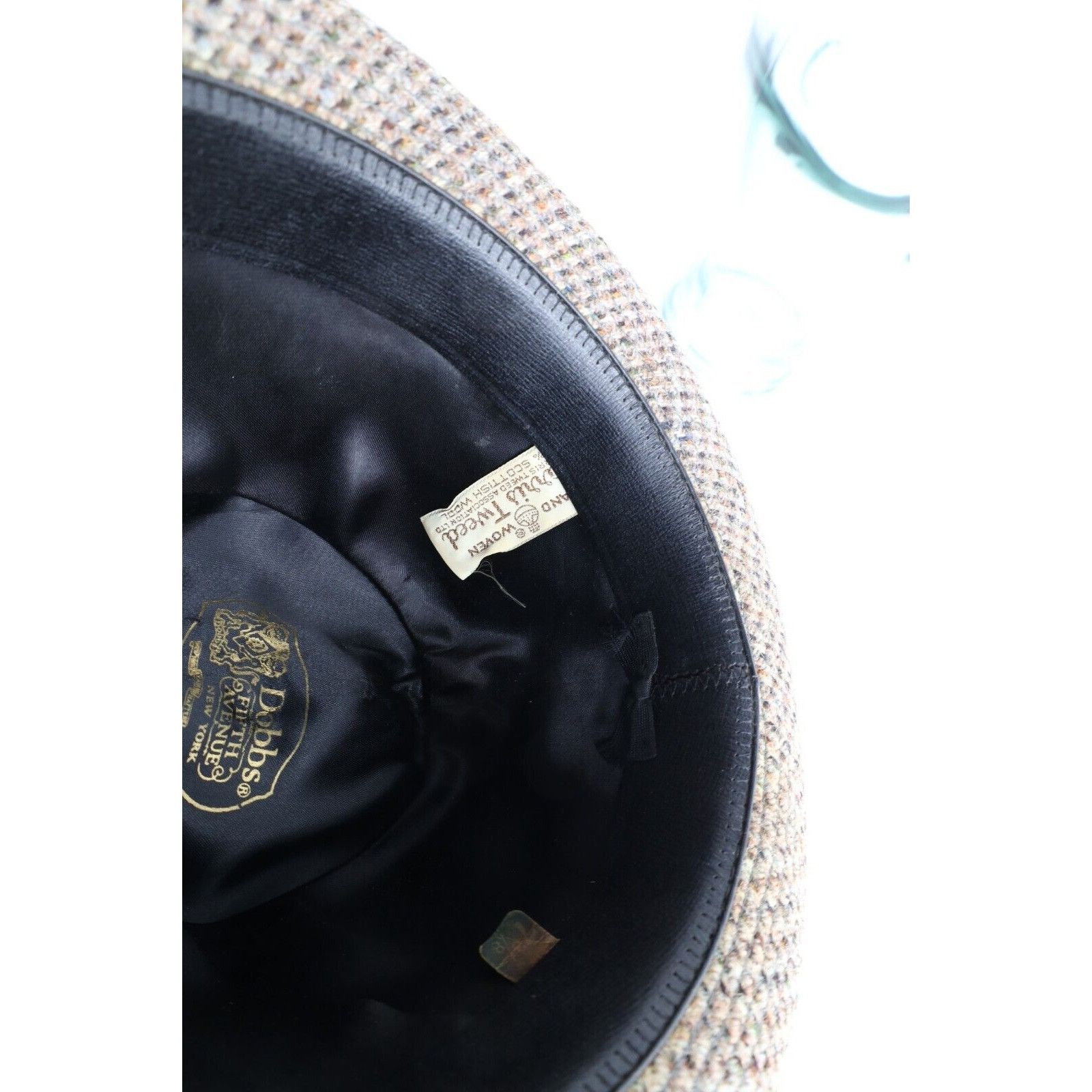 Vintage Vintage 70s Rockabilly Hand Woven Wool Tweed Fedora Hat Size ONE SIZE - 10 Thumbnail