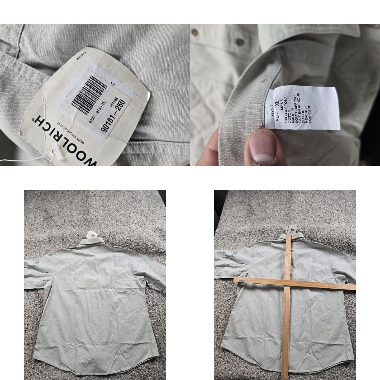Vintage VINTAGE Woolrich Shirt XL Mens Beige Long Sleeve Button-Up Twill NWT Size US XL / EU 56 / 4 - 8 Thumbnail