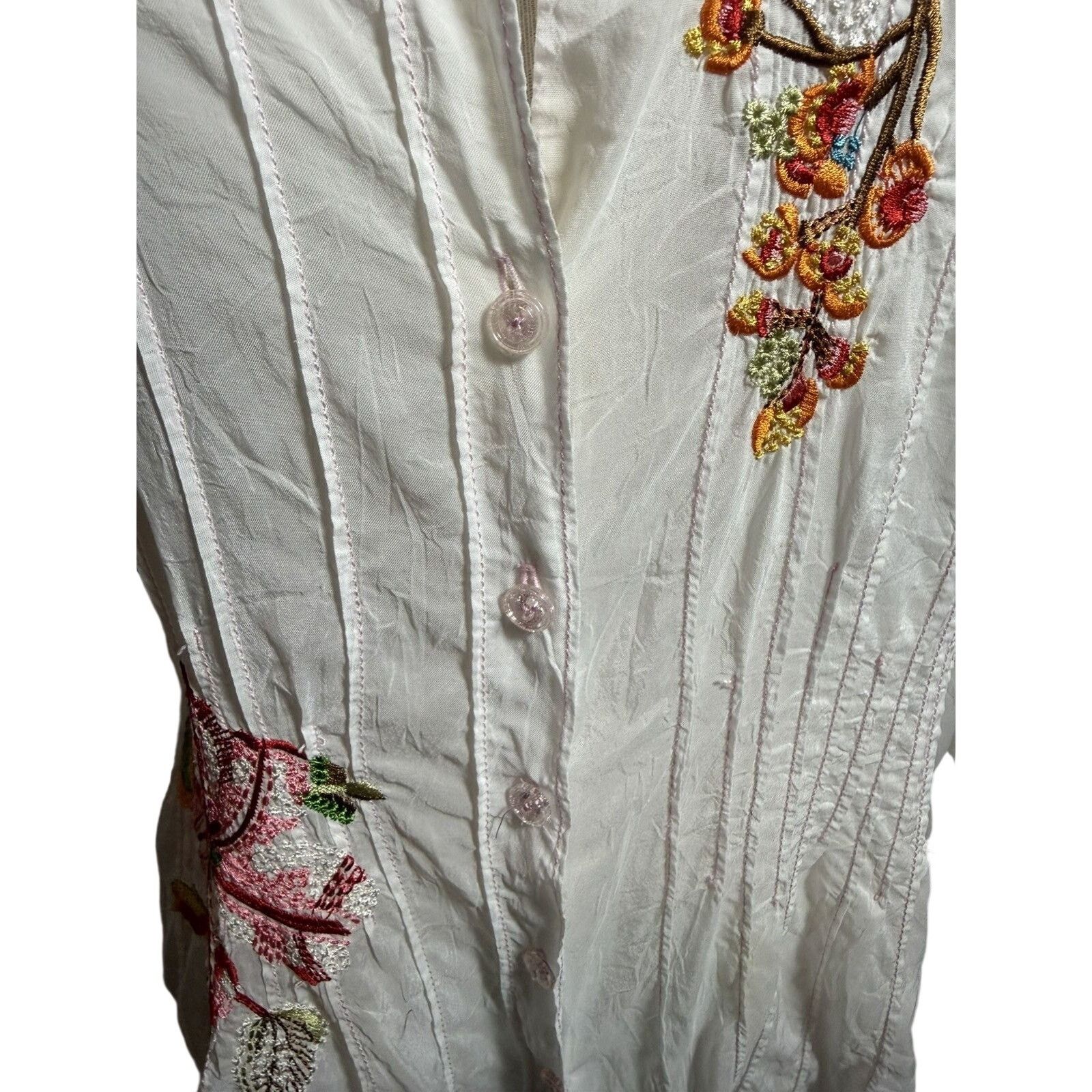 Johnny Was Johnny was white button down top with detailed embroidery Size XL / US 12-14 / IT 48-50 - 4 Thumbnail