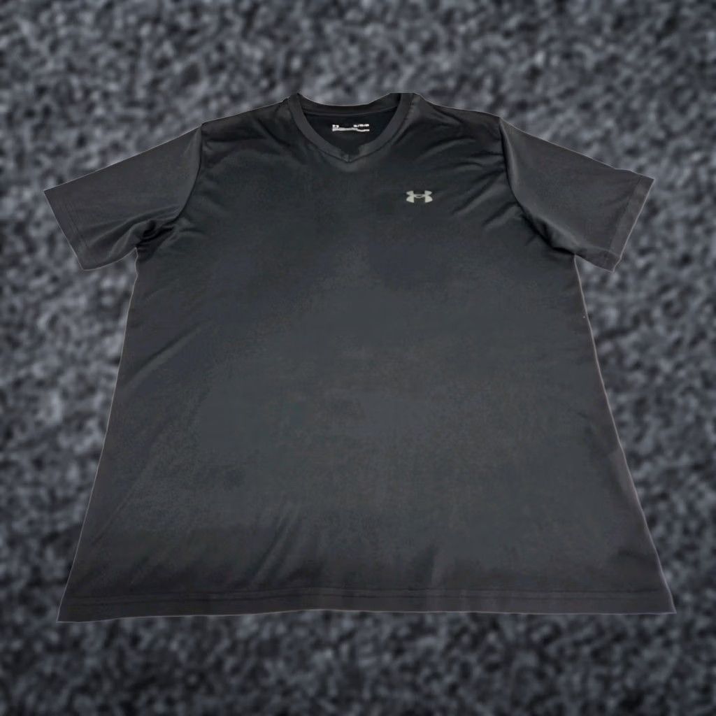 Under Armour Under Armour Mens Short Sleeve V Neck Loose HeatGear Black Shirt XL Size US XL / EU 56 / 4 - 1 Thumbnail