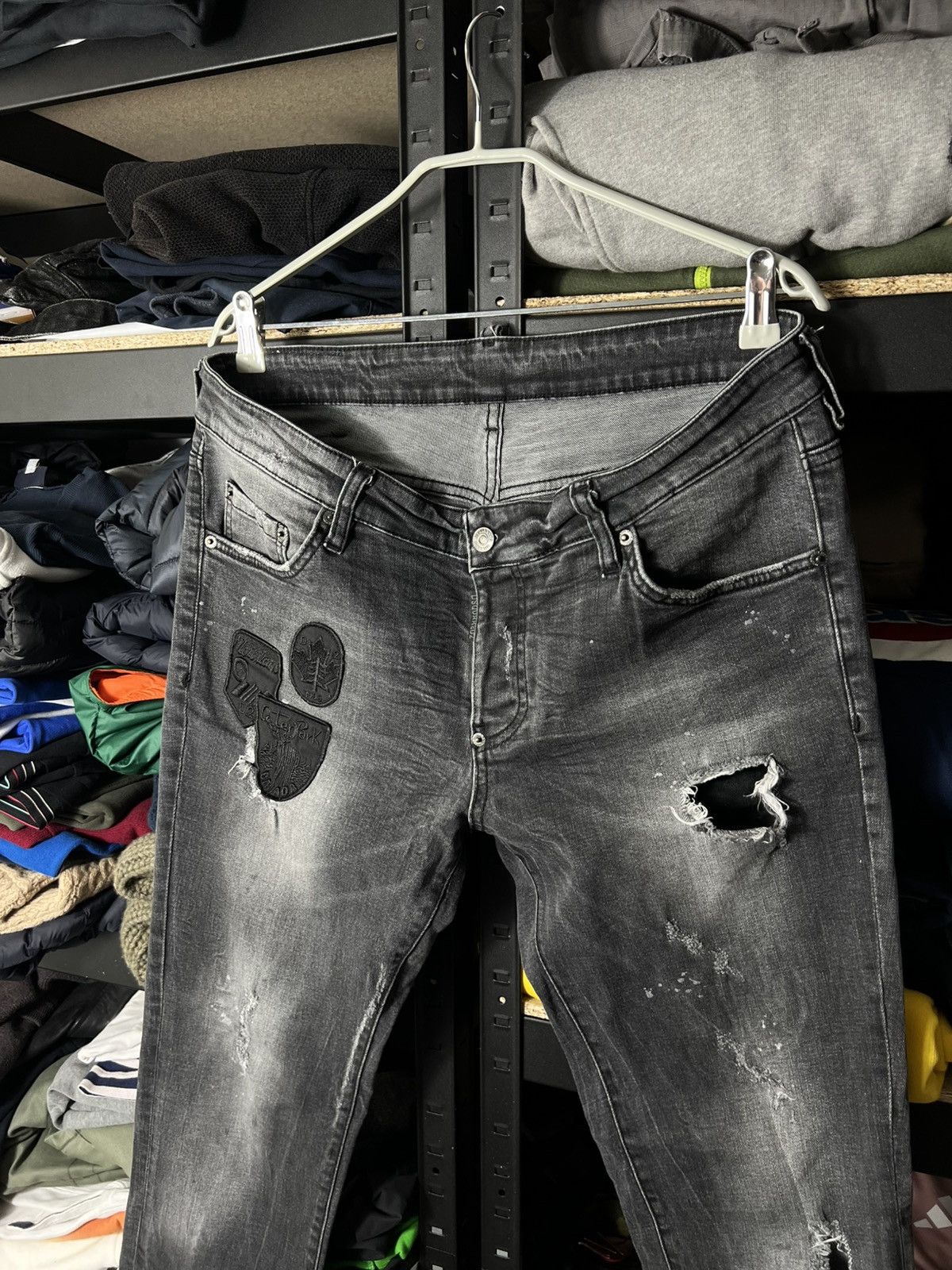Dsquared2 Dsquared2 Slim Distressed Ripped Jeans Grey Wash Patch Denim Size US 36 / EU 52 - 2 Thumbnail