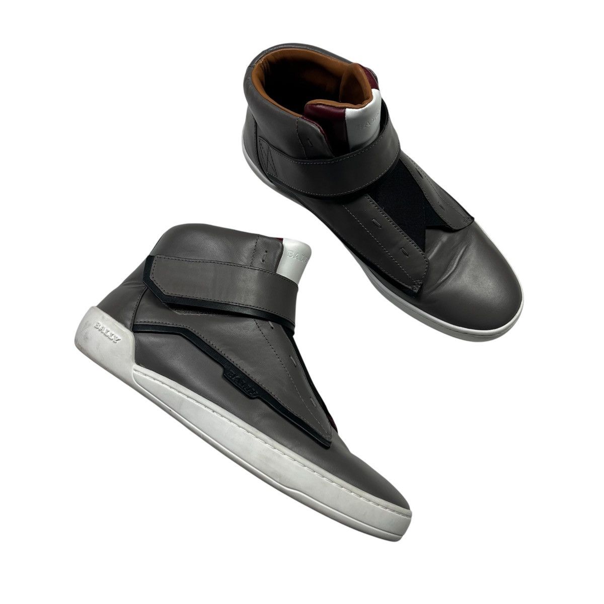 Bally Bally Erwan High-Top Leather Sneakers Grey Size US 6.5 / IT 36.5 - 1 Thumbnail