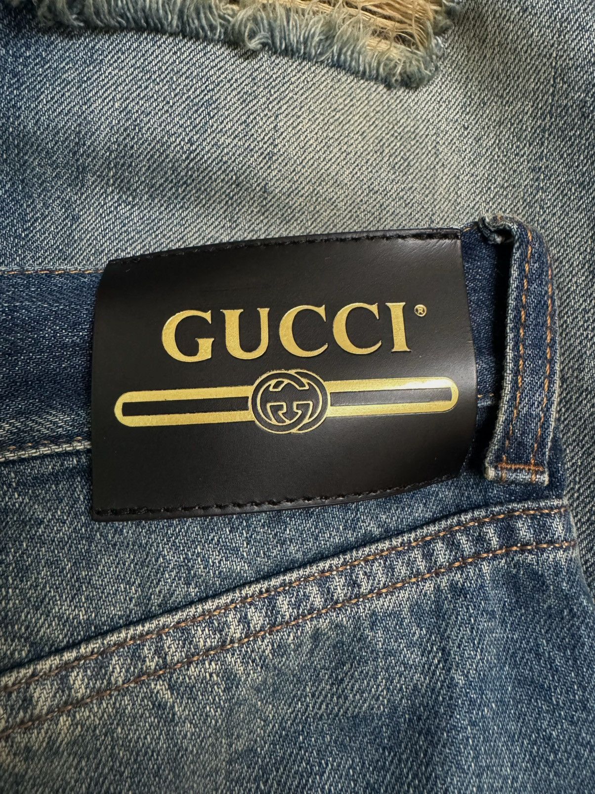 Gucci Harry Styles HA HA HA Destroyed Stonewashed Bear Denim Jeans Size US 34 / EU 50 - 7 Thumbnail